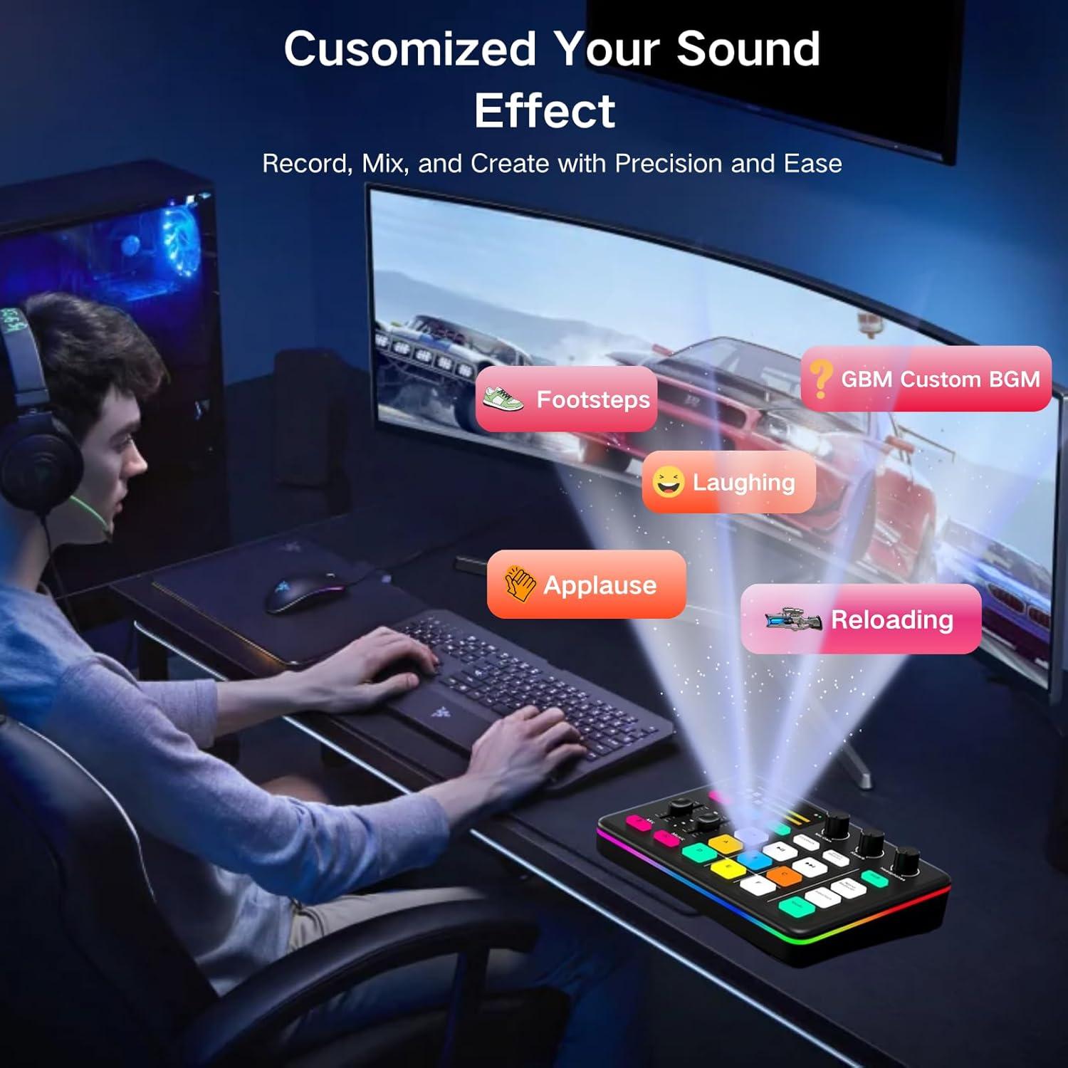 Mezclador de Audio HOSONGIN H-G1-Black con Efectos y Bluetooth