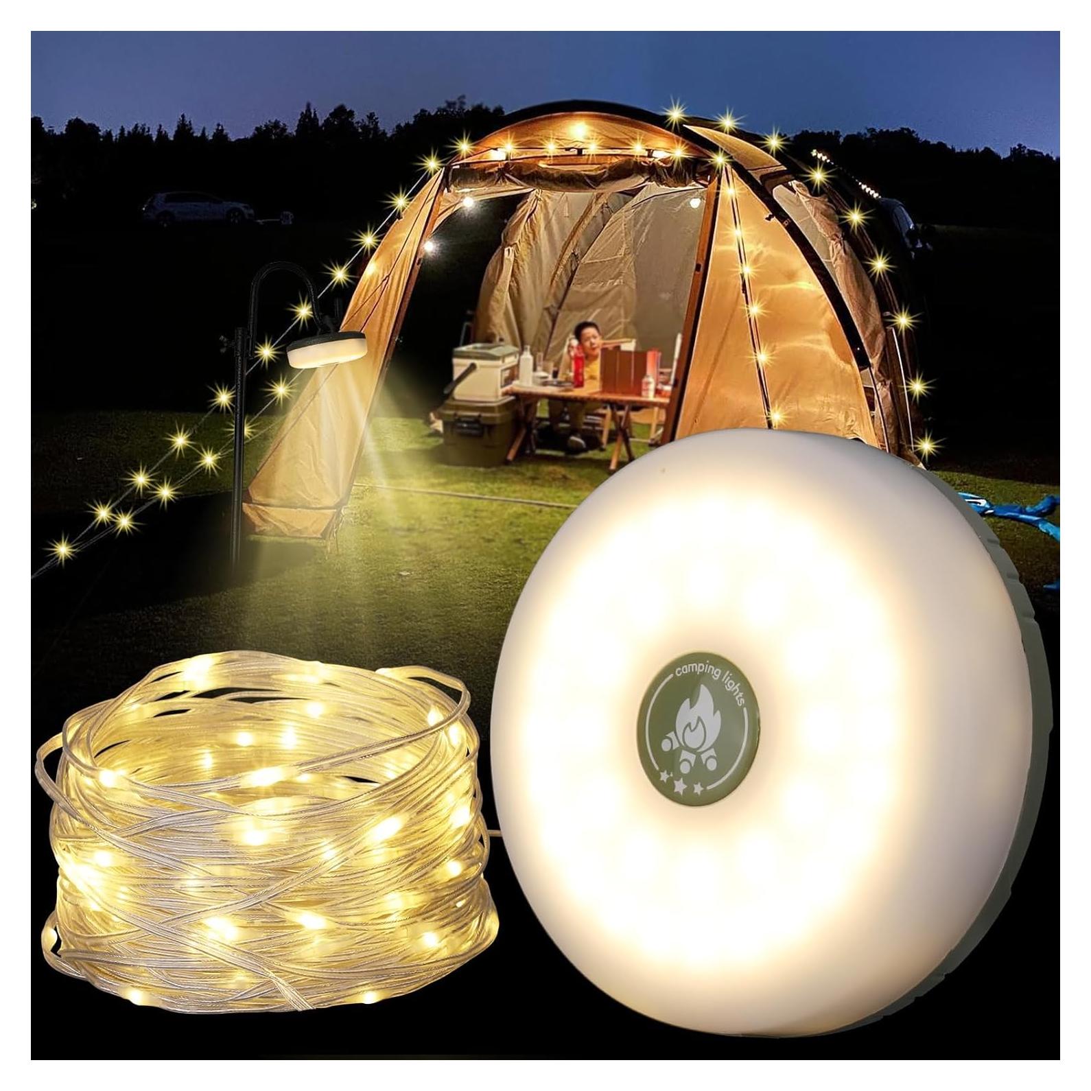 Luces de Cadena LED UOUNE 10m Recargables para Camping