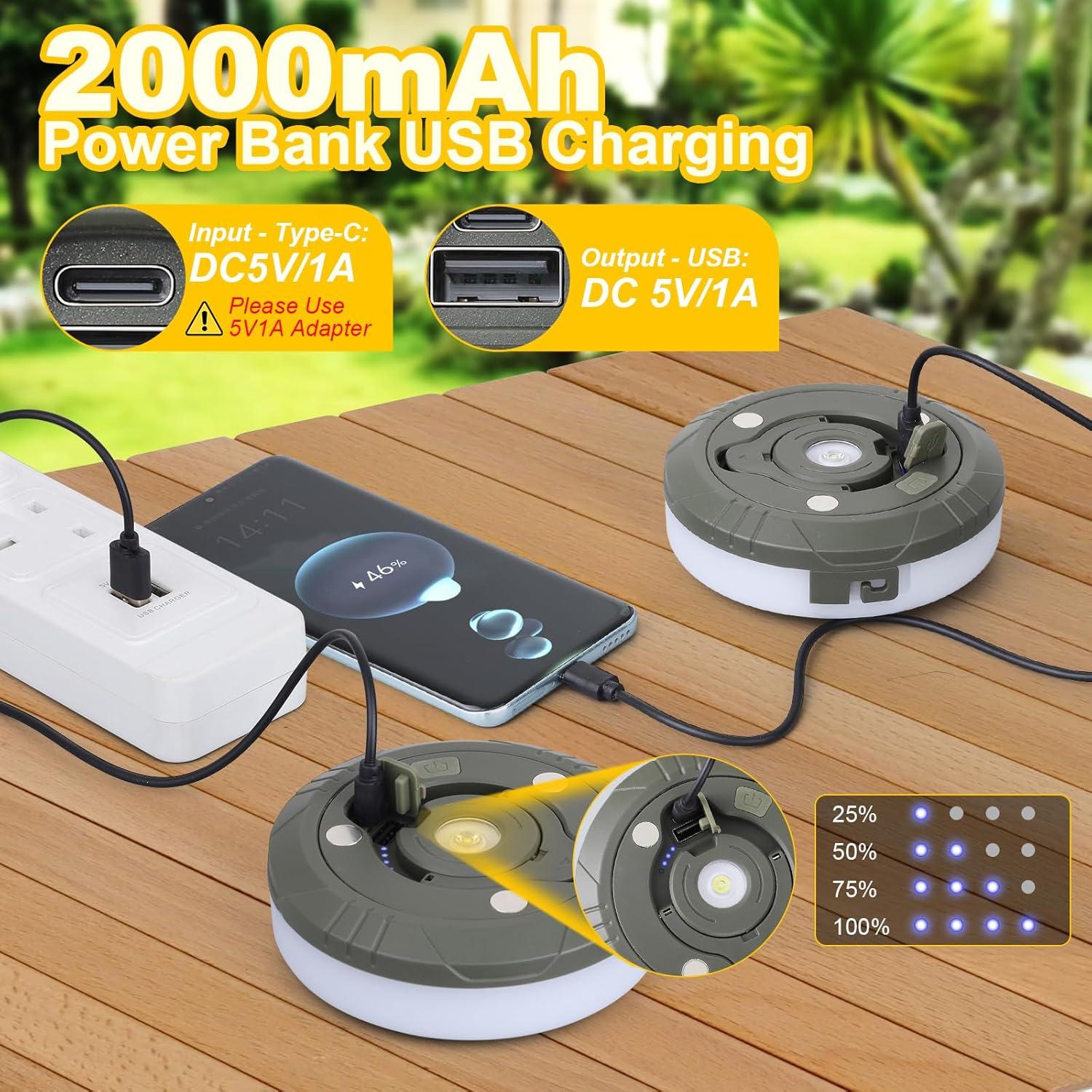 Luces de Cadena LED UOUNE 10m Recargables para Camping