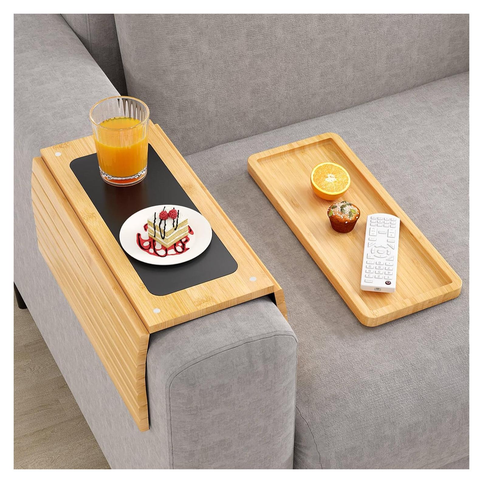 Mesa de Brazo de Sofá XINYOEC de Bambú - Antideslizante