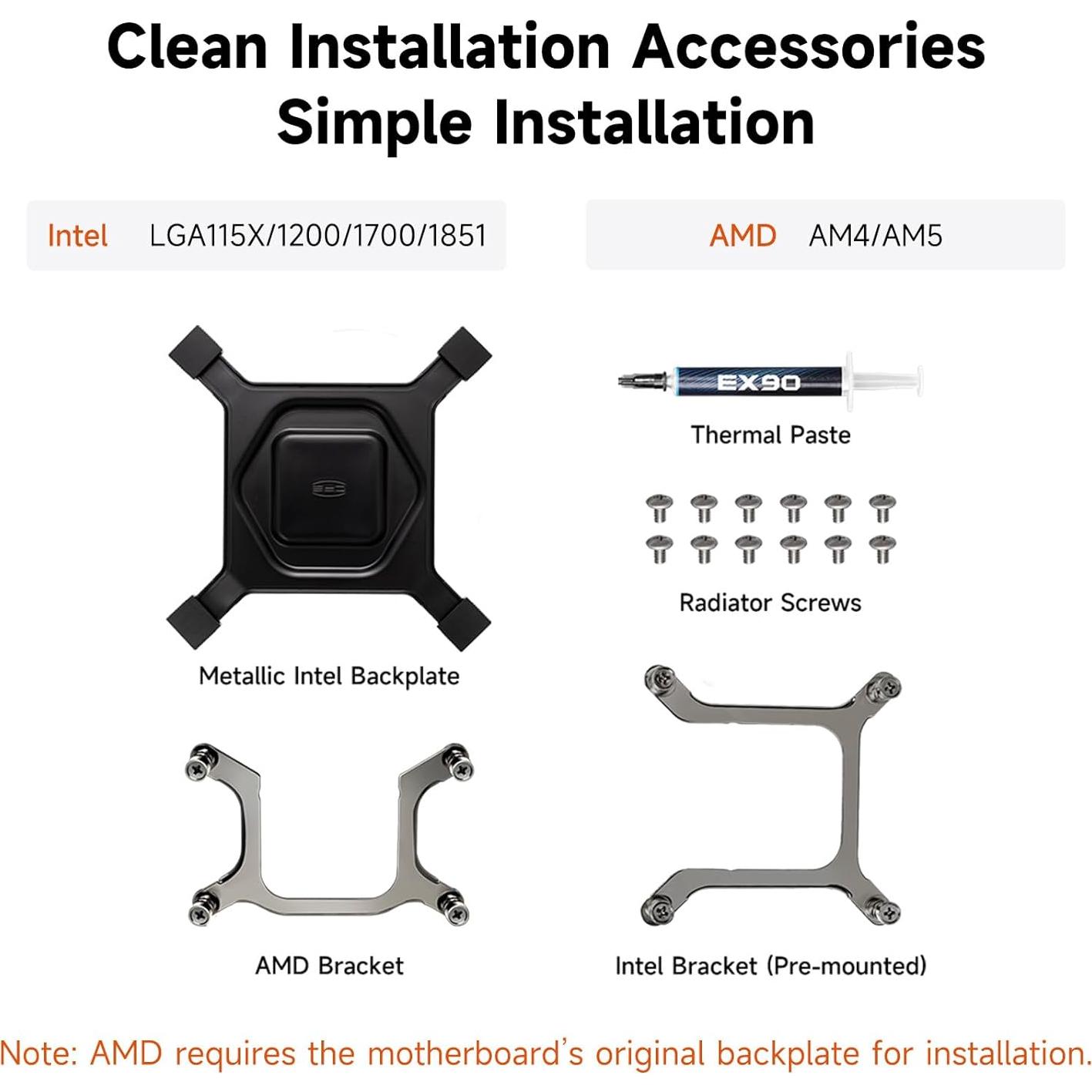 Enfriador de CPU PCCOOLER DC360, 360mm AIO Refrigeración Líquida