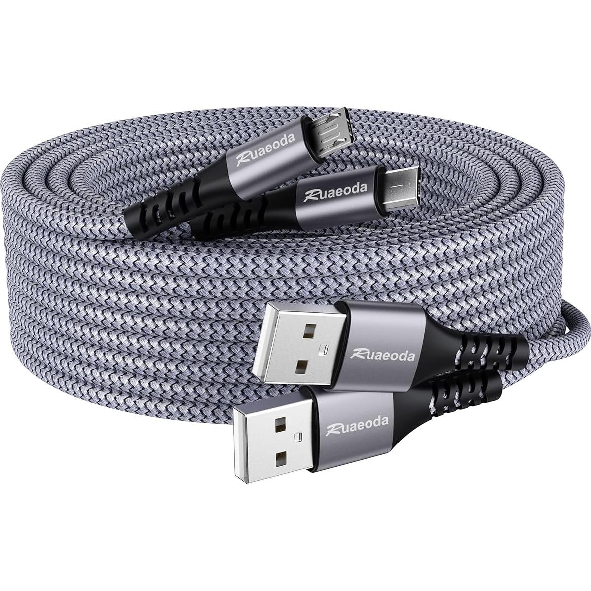 Cable de Carga Micro USB Ruaeoda 2Pack 6ft Trenzado Nylon