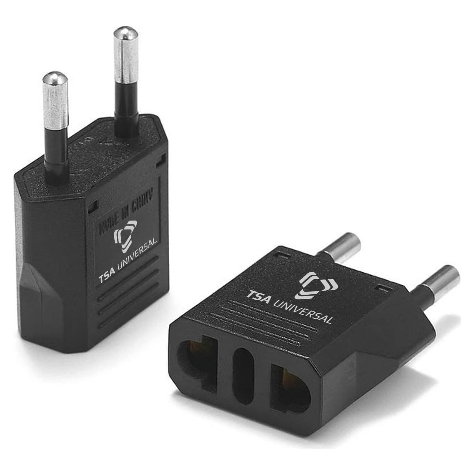 Adaptador de viaje 2-Pack TSA Universal para Indonesia Negro