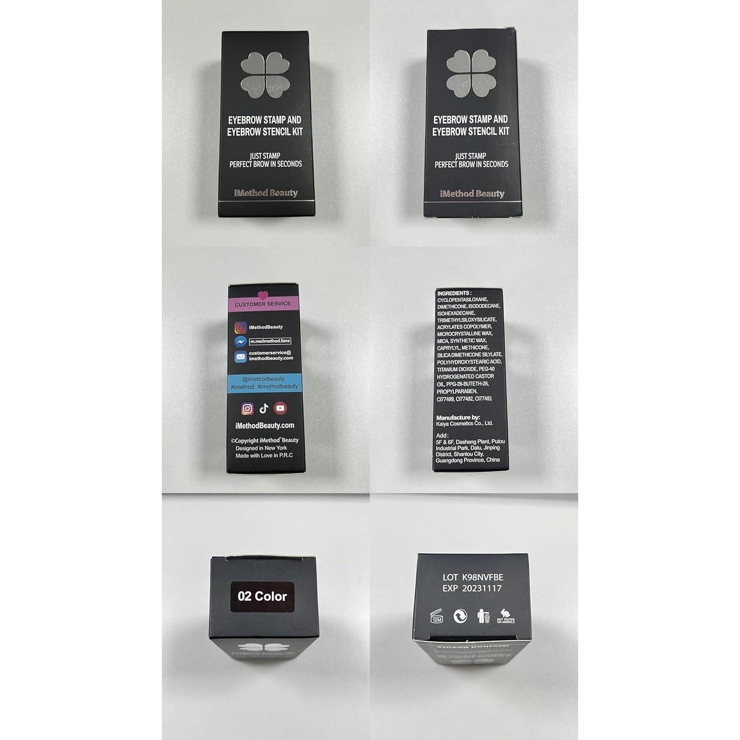 Kit de Sello de Cejas iMethod - Plantillas Reutilizables Marrón Oscuro