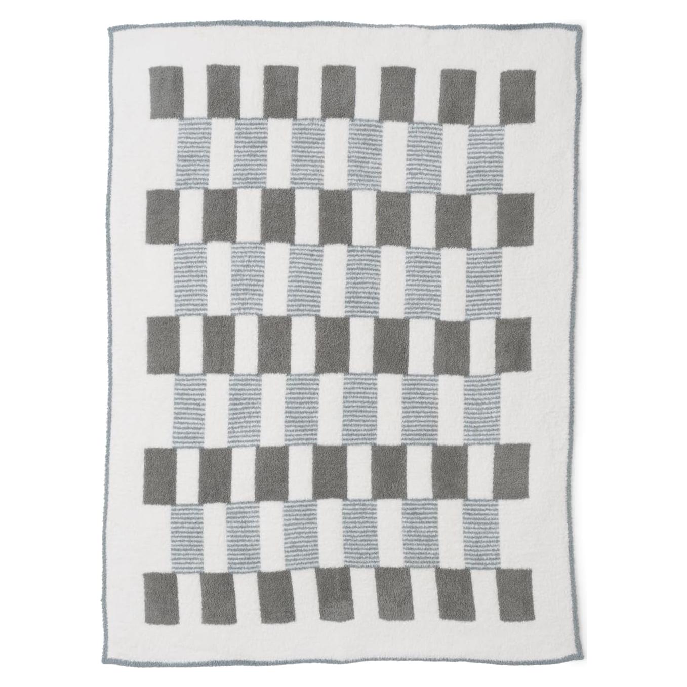 Manta CozyChic Barefoot Dreams Jacquard Eucalipto 137x183cm