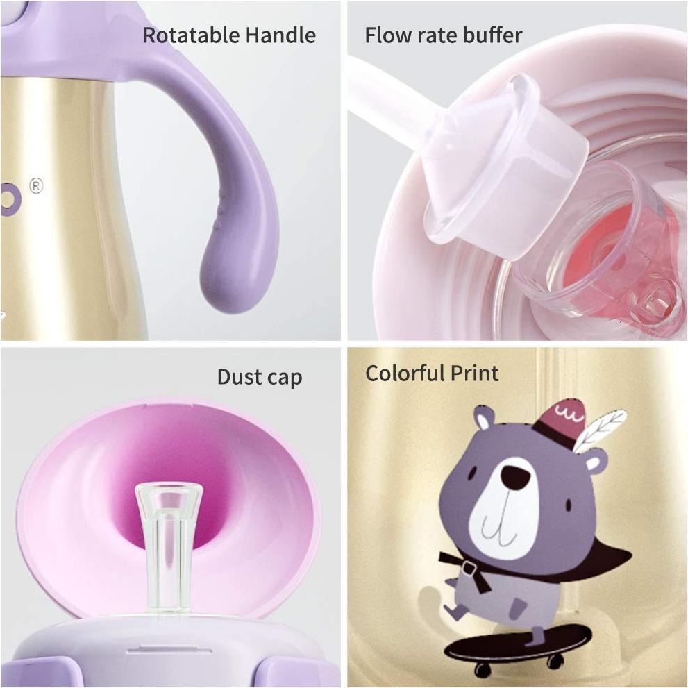 Taza Sippy POTATO 300ml Azul con Popote Antiderrame para Bebé