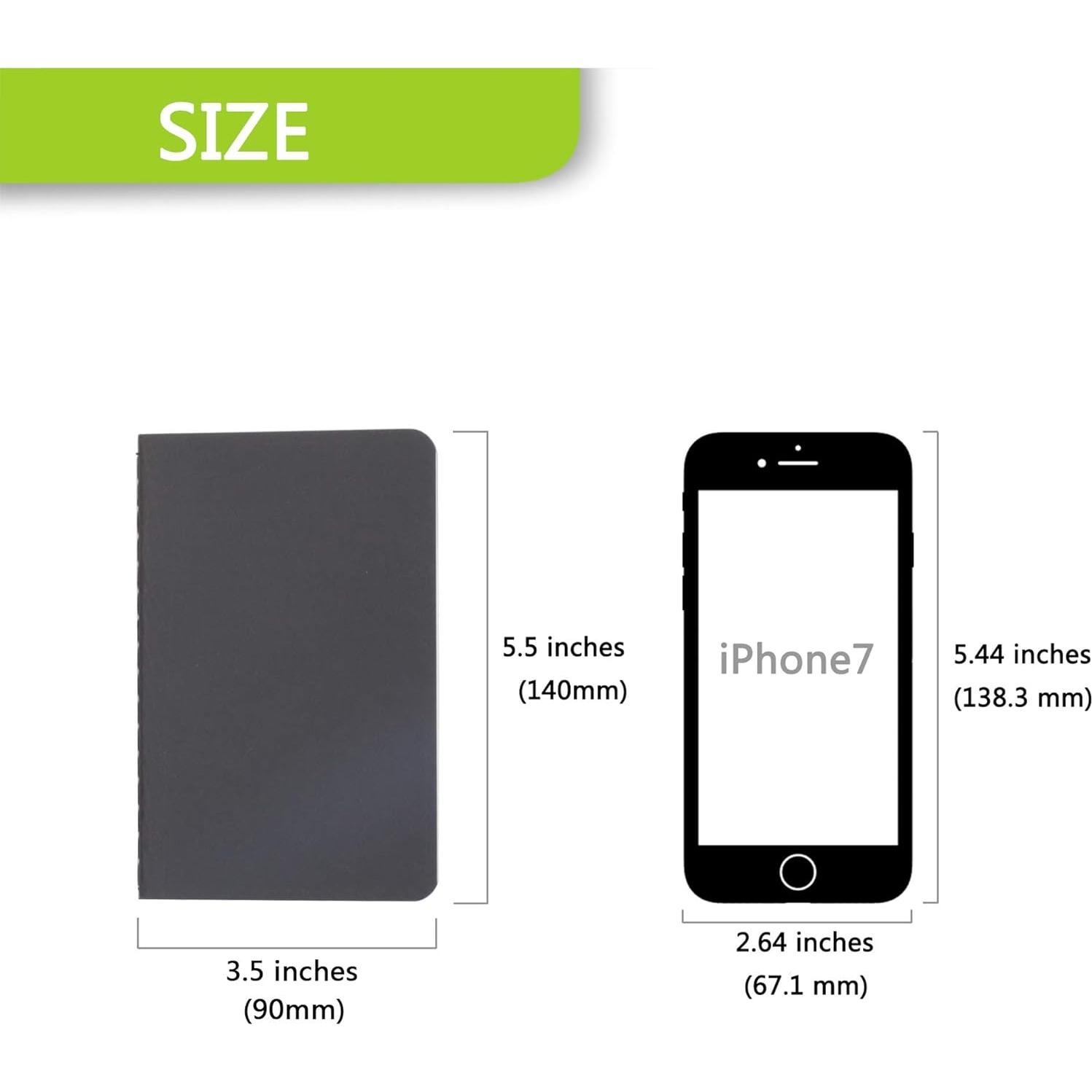 Cuaderno de bolsillo TWONE, tapa negra, 12 unidades, 30 hojas