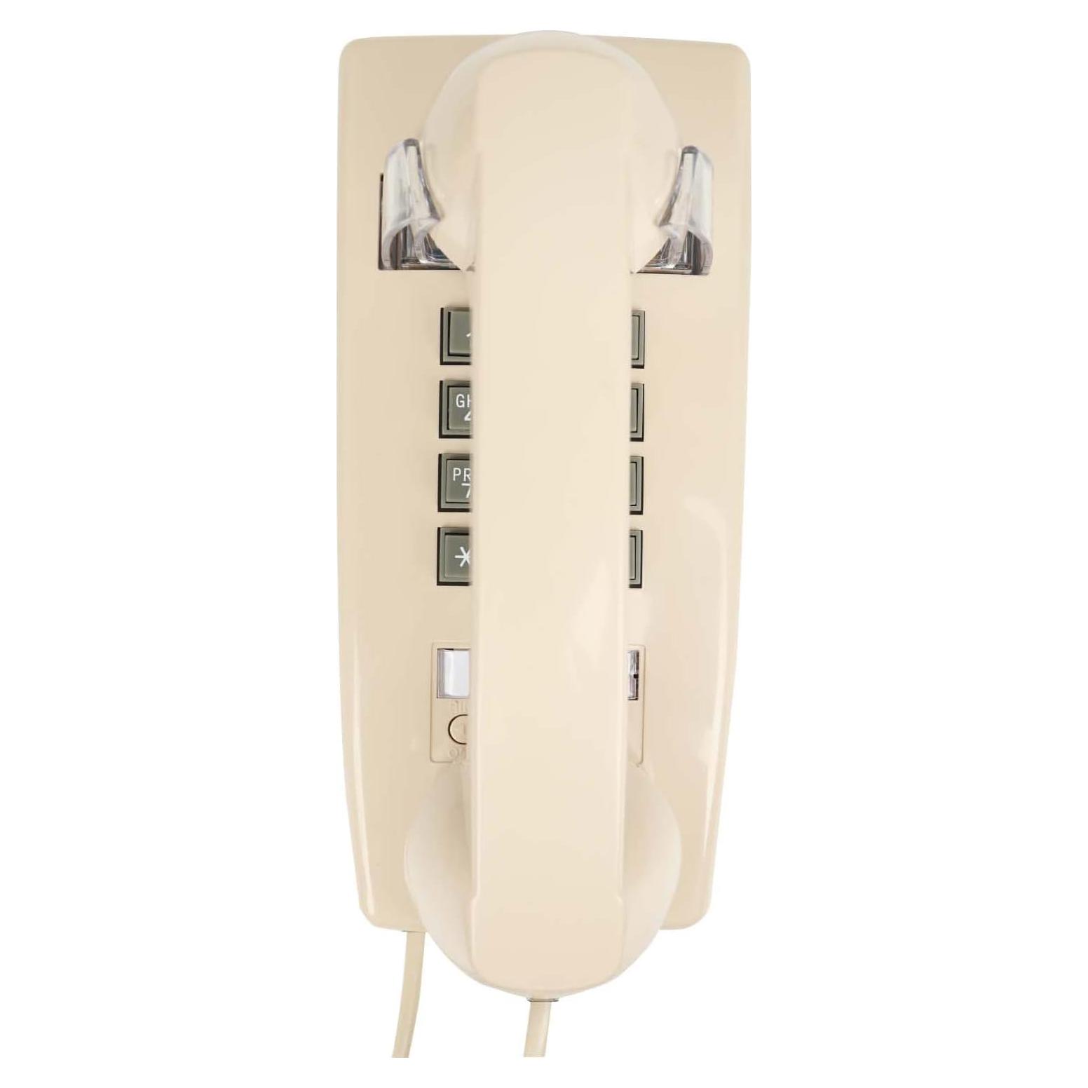 Teléfono de Pared Retro LeHan Beige con Timbre Mecánico