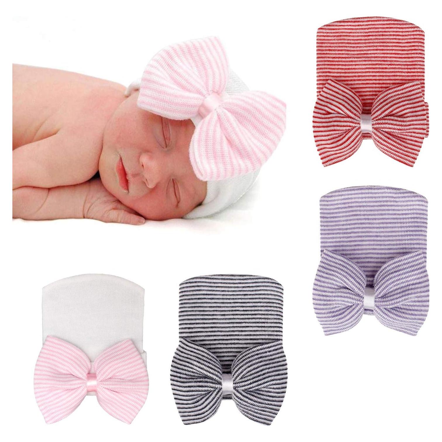 Sombreros de Hospital para Recién Nacidos DRESHOW - 4 Paquete