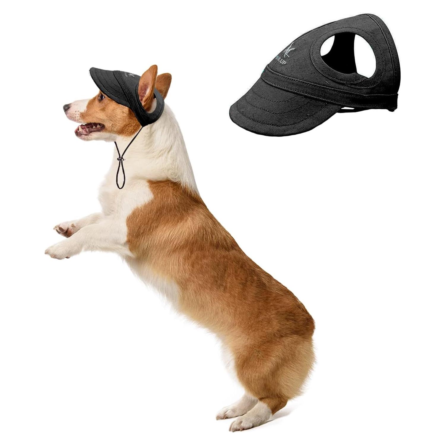 Gorra para Perros HDKUW Ajustable Negra Tamaño S