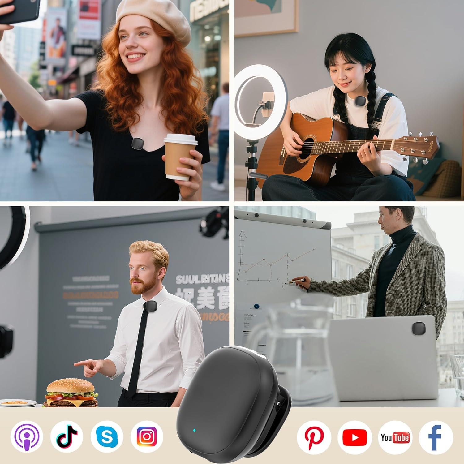 Micrófono Inalámbrico Lavalier NoteVox Mini Go 2 USB C - 35h Batería