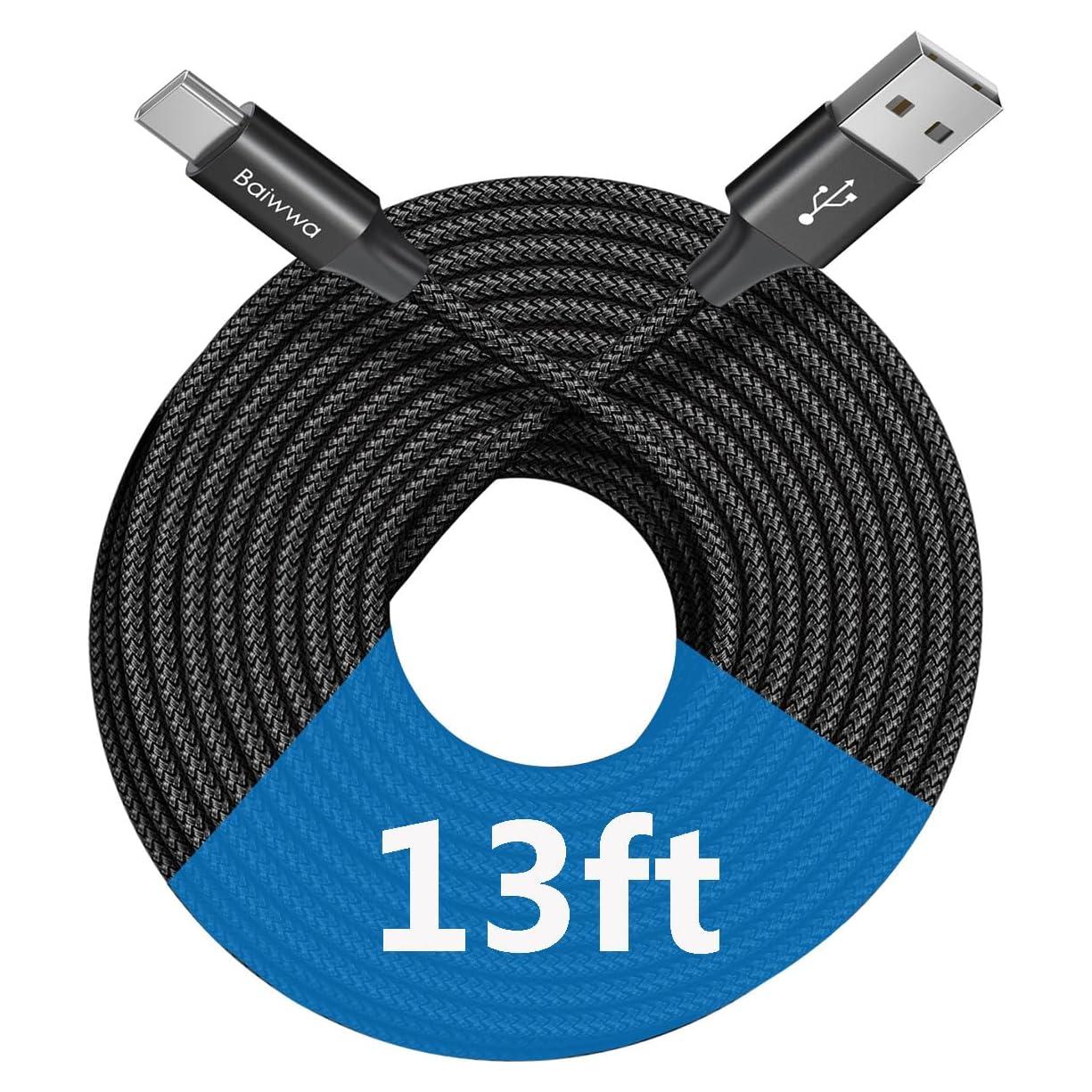 Cable USB C 4m Baiwwa Trenzado Nylon Carga Rápida 2.9A