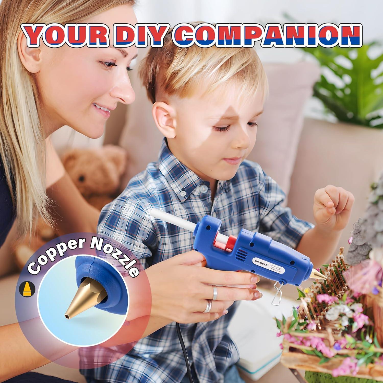 Pistola de Pegamento Caliente DIYSELF 60/100W Azul con 20 Palitos