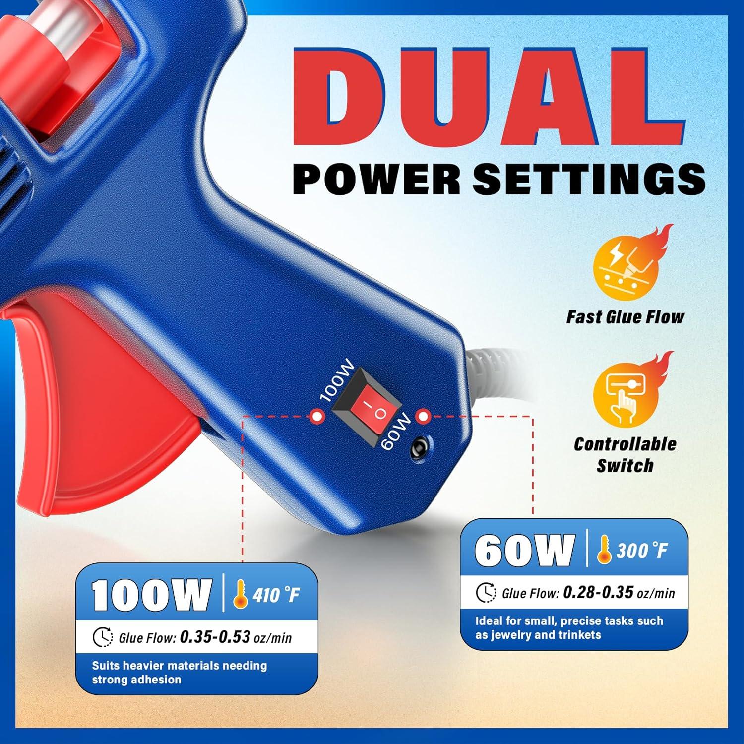 Pistola de Pegamento Caliente DIYSELF 60/100W Azul con 20 Palitos