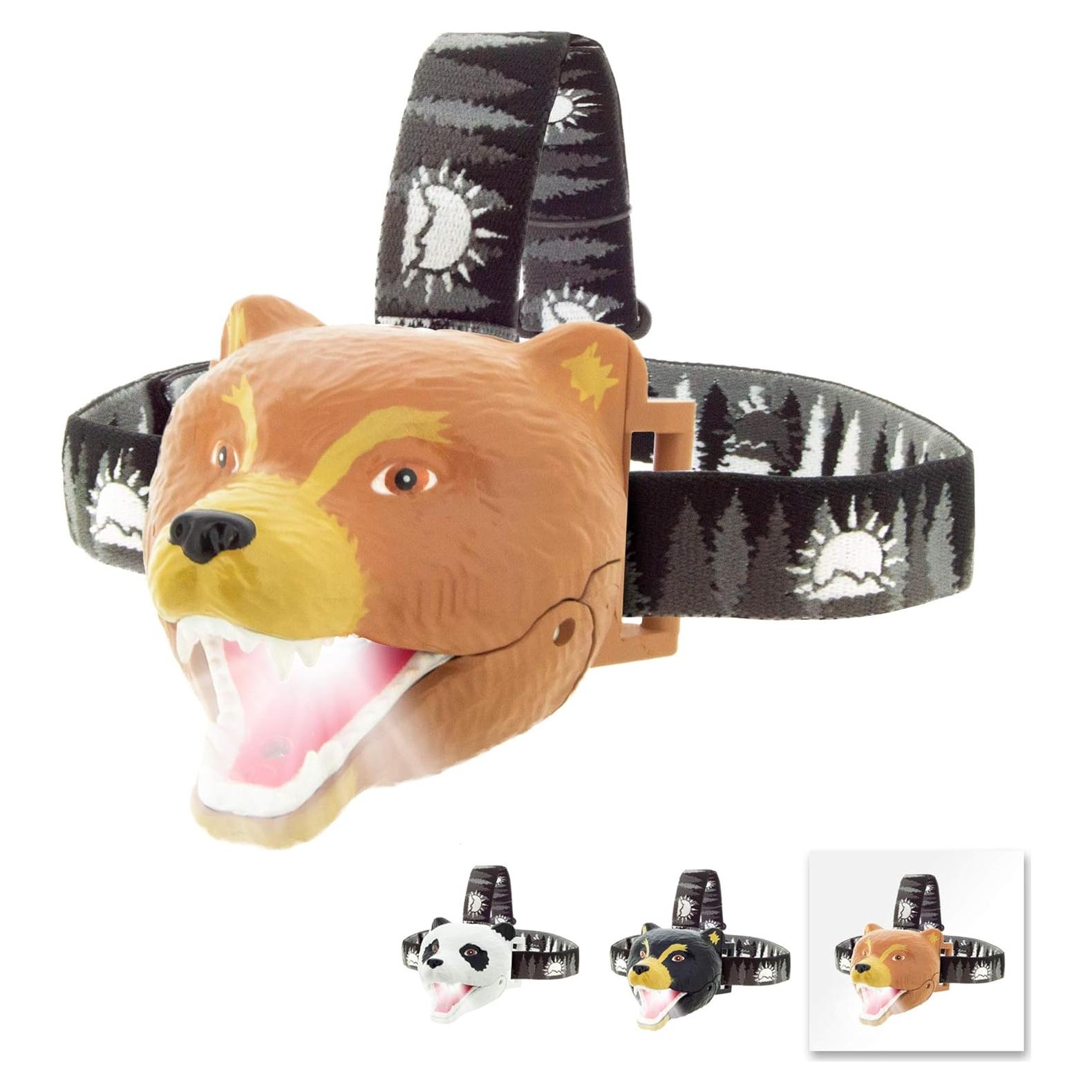 Linterna Frontal LED Oso Grizzly - Luz y Sonido para Niños