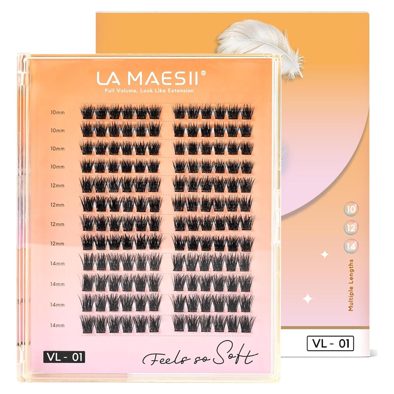 Grupos de Pestañas La Maesii 144Pcs C Curl 10-14mm