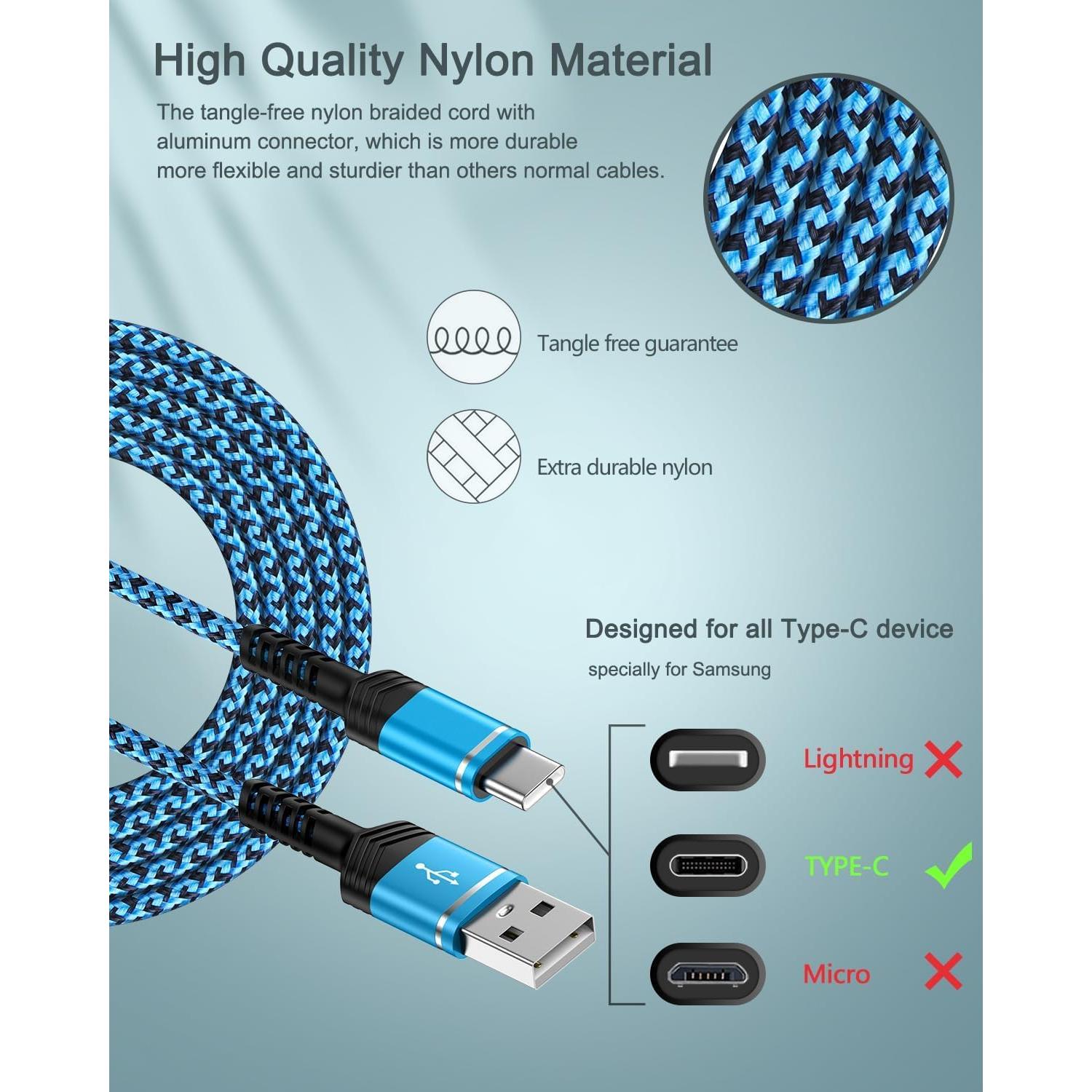 Paquete de 2 Cables USB A a USB C 1.83m AILKIN Carga Rápida