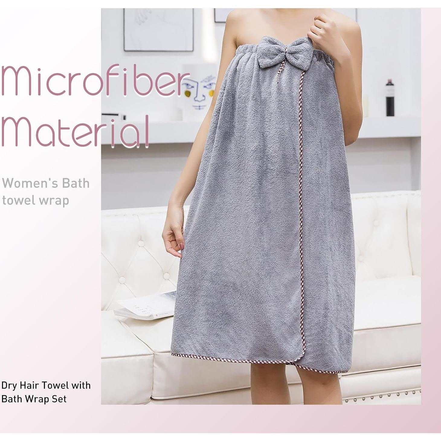 Toalla de baño KOIKEY microfibra gris ajustable 150x86 cm