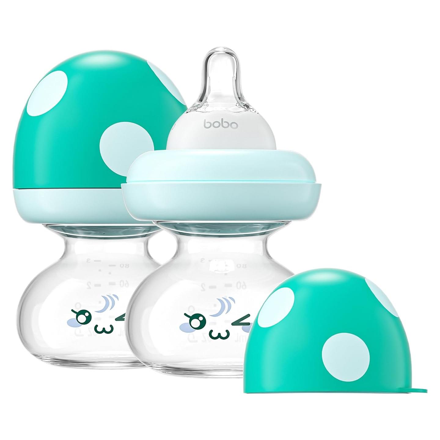 Botellas de vidrio YOHKOH 80ml para bebés 0+ meses - Paquete de 2