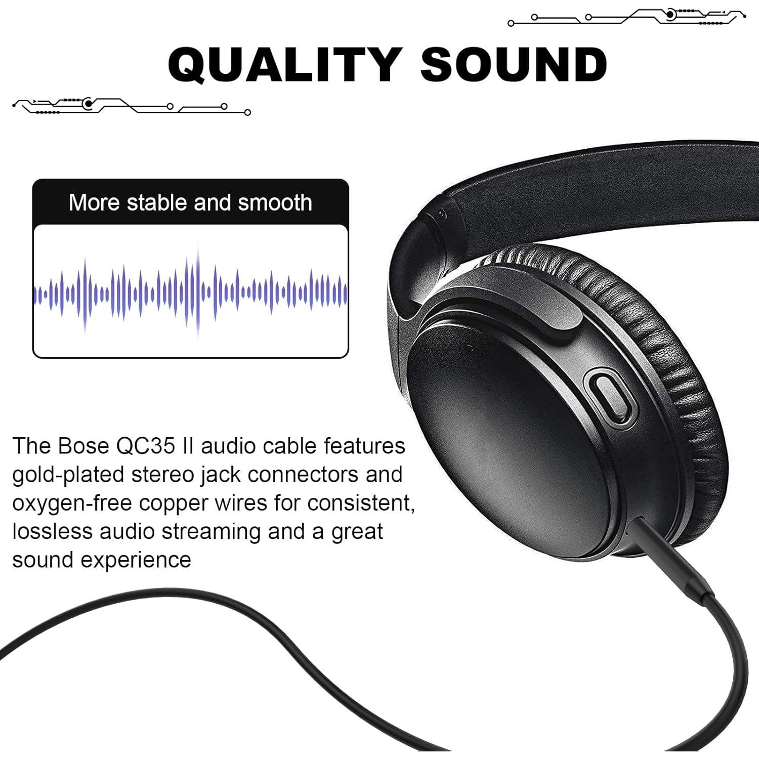 Cable de audio 2.5mm a 3.5mm Zosvoses para Bose QC25 QC35