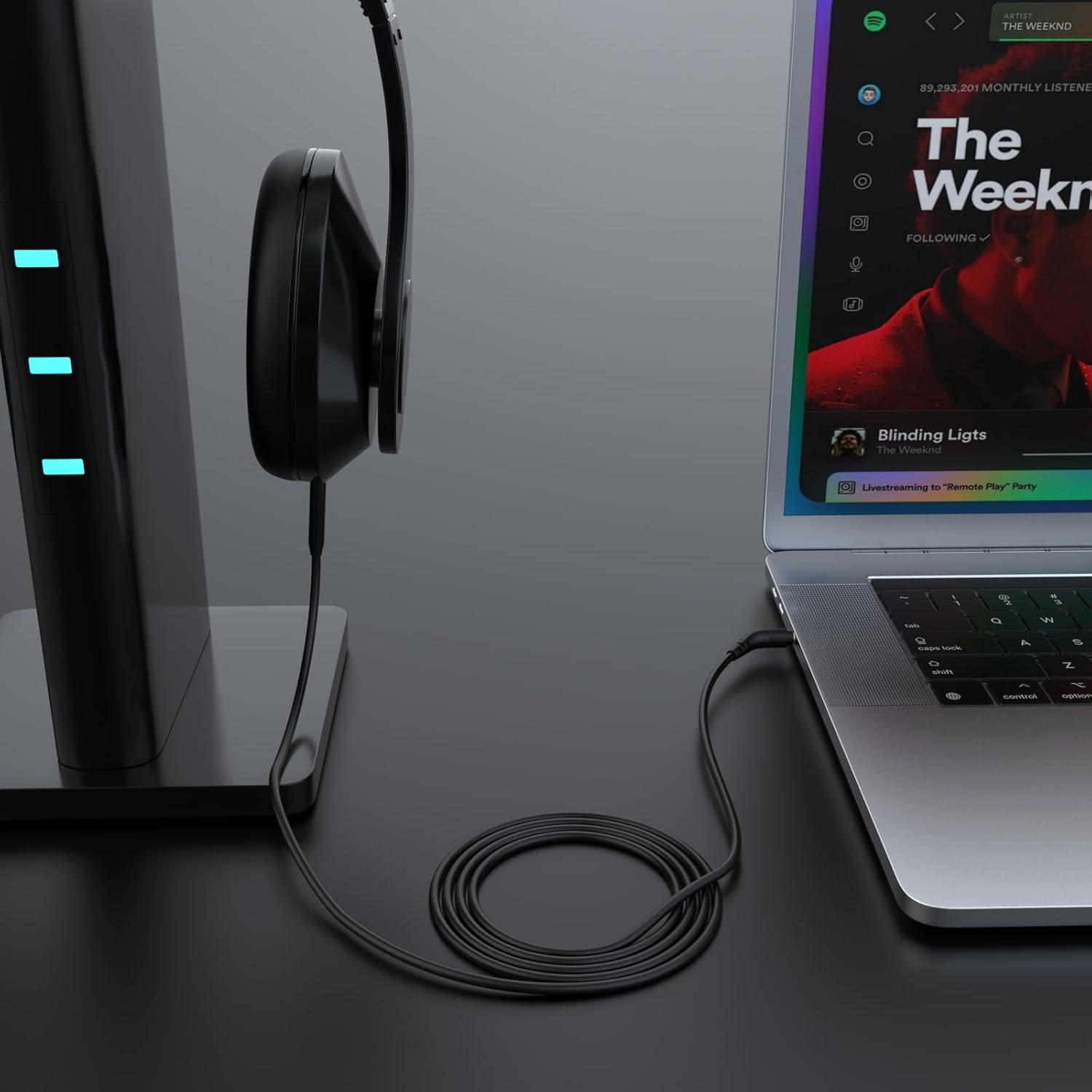 Cable de audio 2.5mm a 3.5mm Zosvoses para Bose QC25 QC35