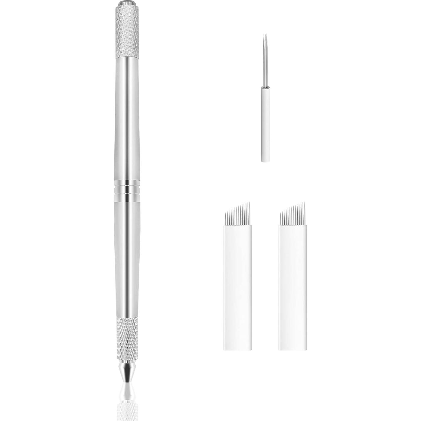 Pluma de Tatuaje de Microblading Pinkiou para Cejas Plata