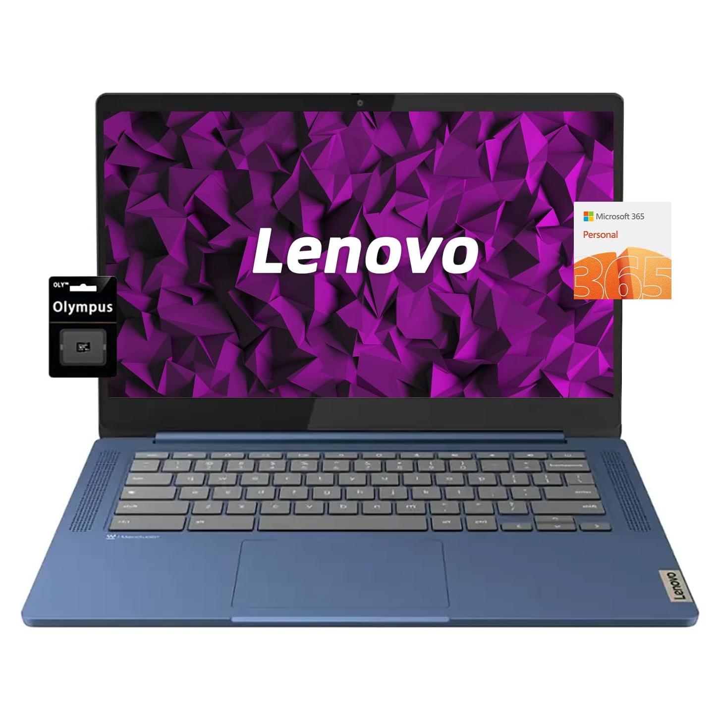 Laptop Lenovo Chromebook 14" FHD, 8 Núcleos MediaTek, 4GB RAM, 128GB SSD, Azul Abismo