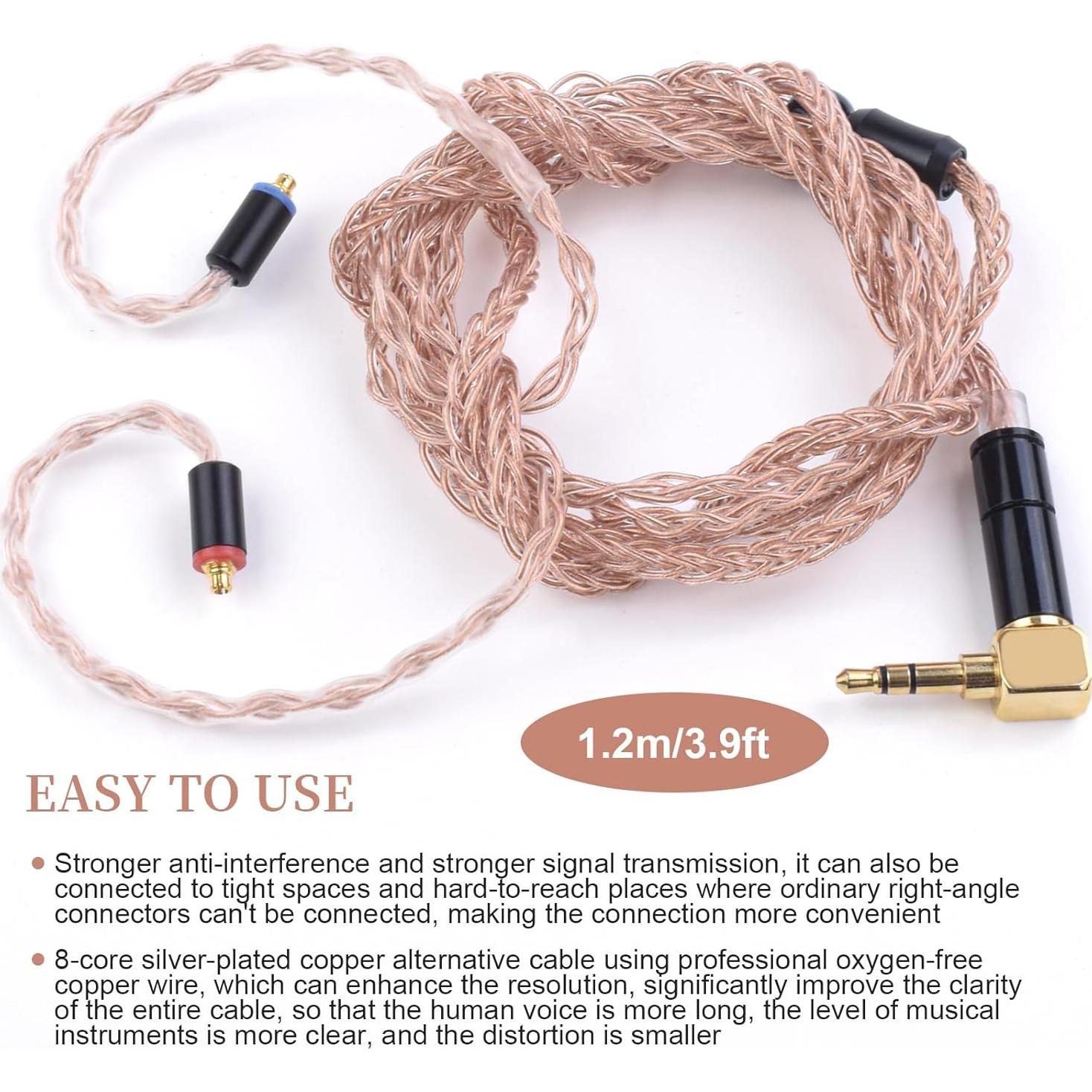 Cable de Reemplazo MMCX Gneinour para Auriculares Shure SE215 1.22m