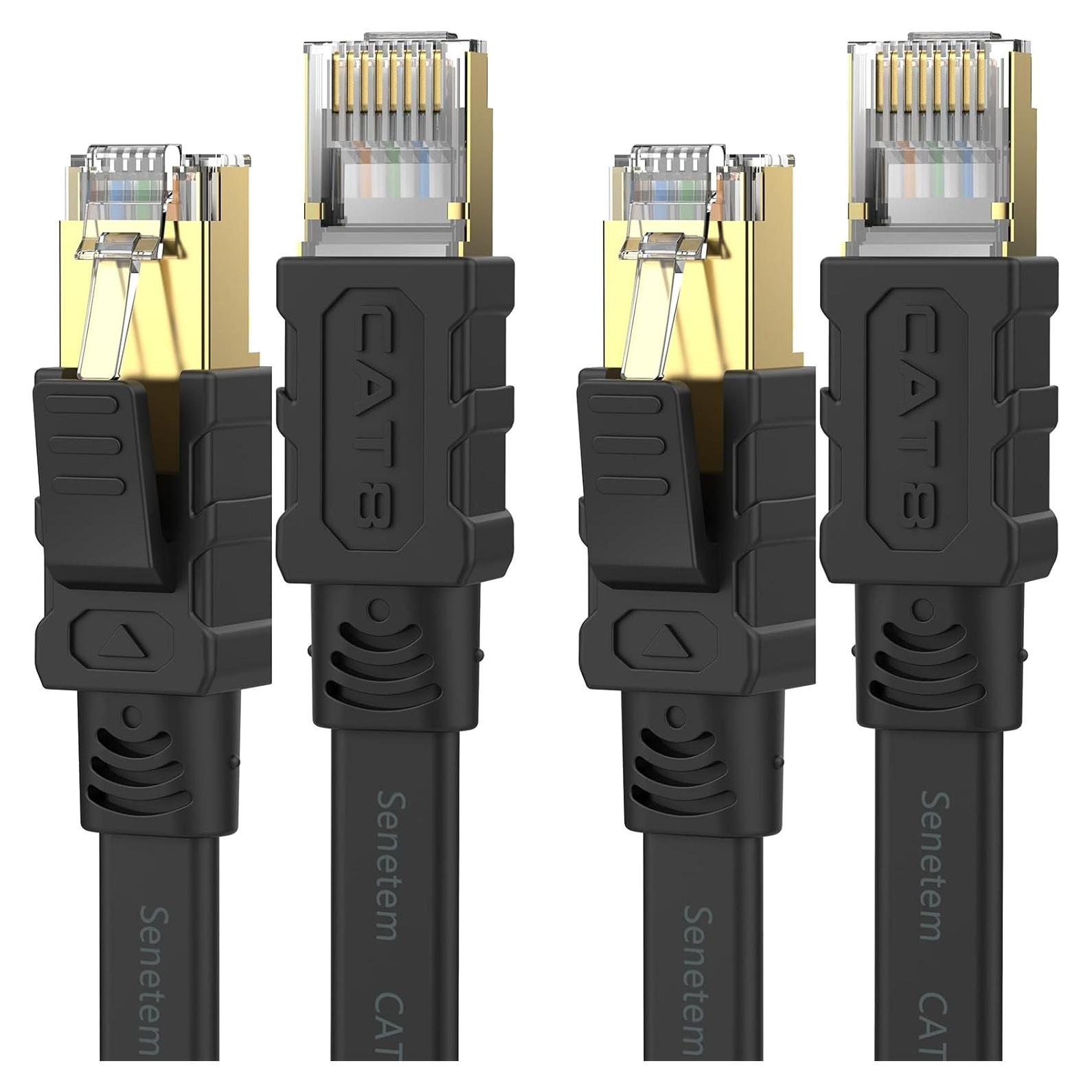 Cable Ethernet Cat 8 Senetem 0.91m 2 Paquete Alta Velocidad