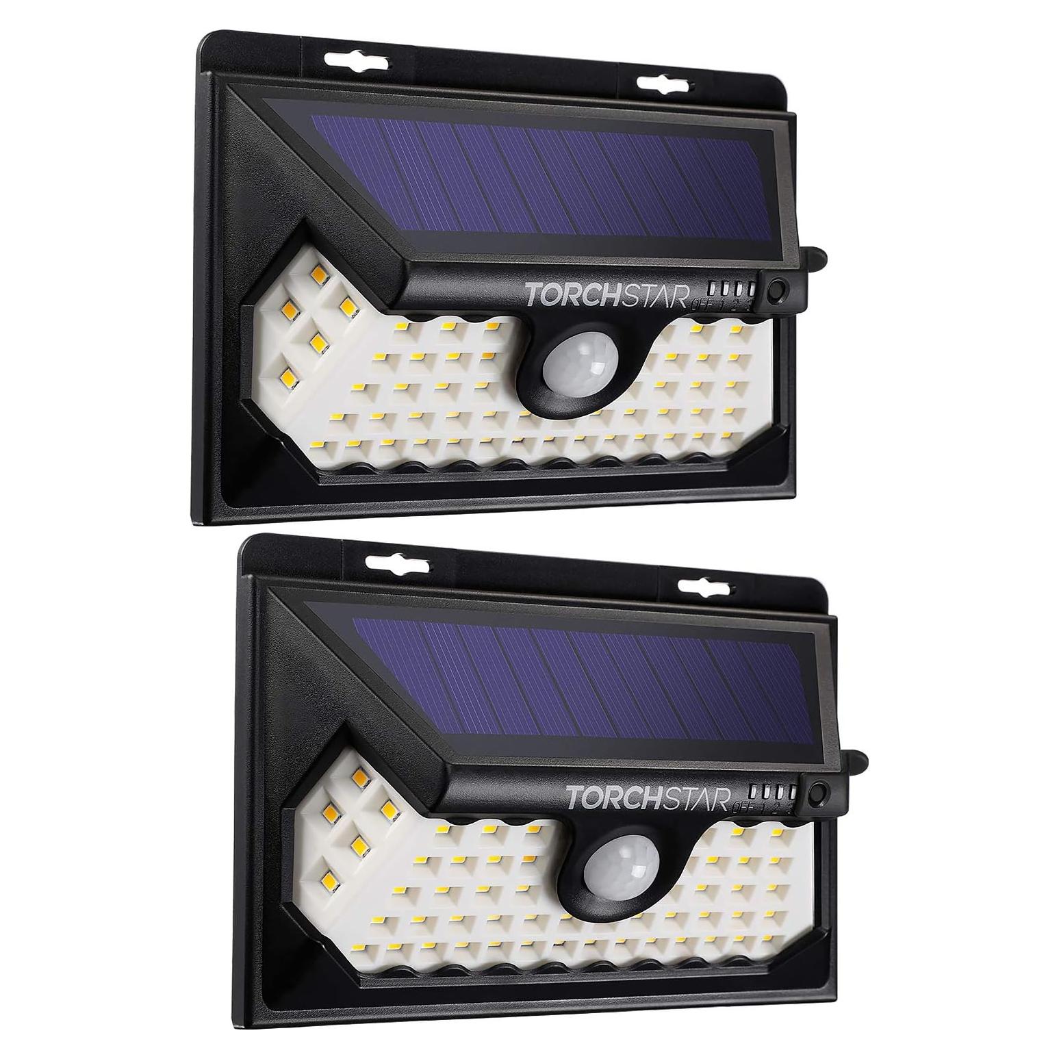 Luz de Seguridad Solar TORCHSTAR 58 LED 4 Modos IP65 Paquete de 2