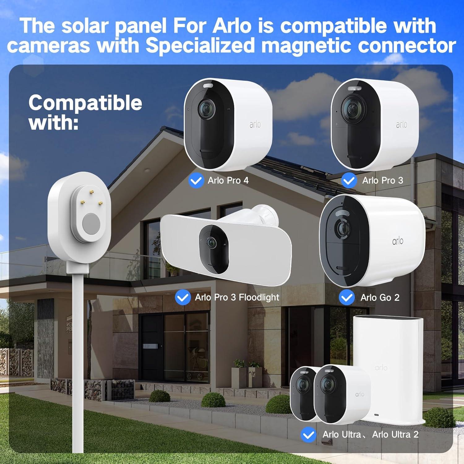 Panel Solar 5W GYKZ para Cámara Arlo, Eficiencia >25%, IP65