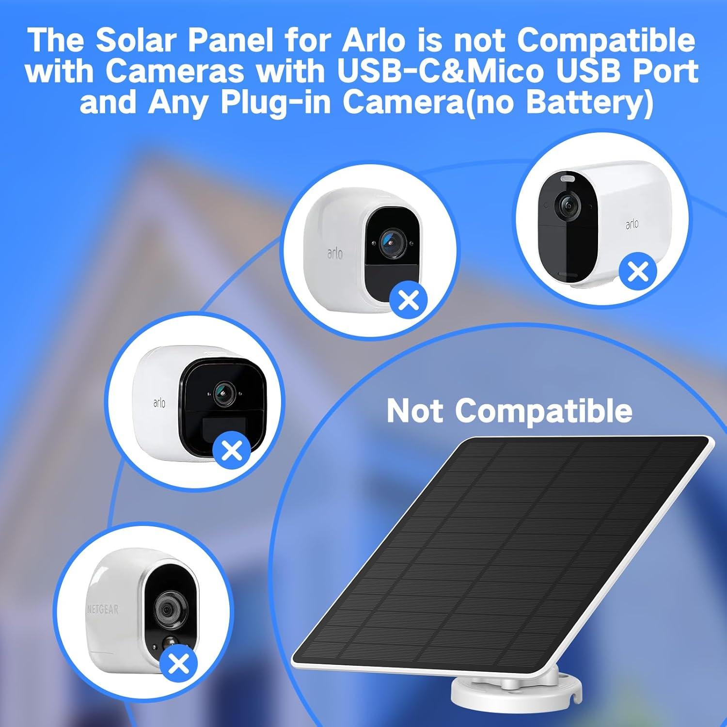 Panel Solar 5W GYKZ para Cámara Arlo, Eficiencia >25%, IP65