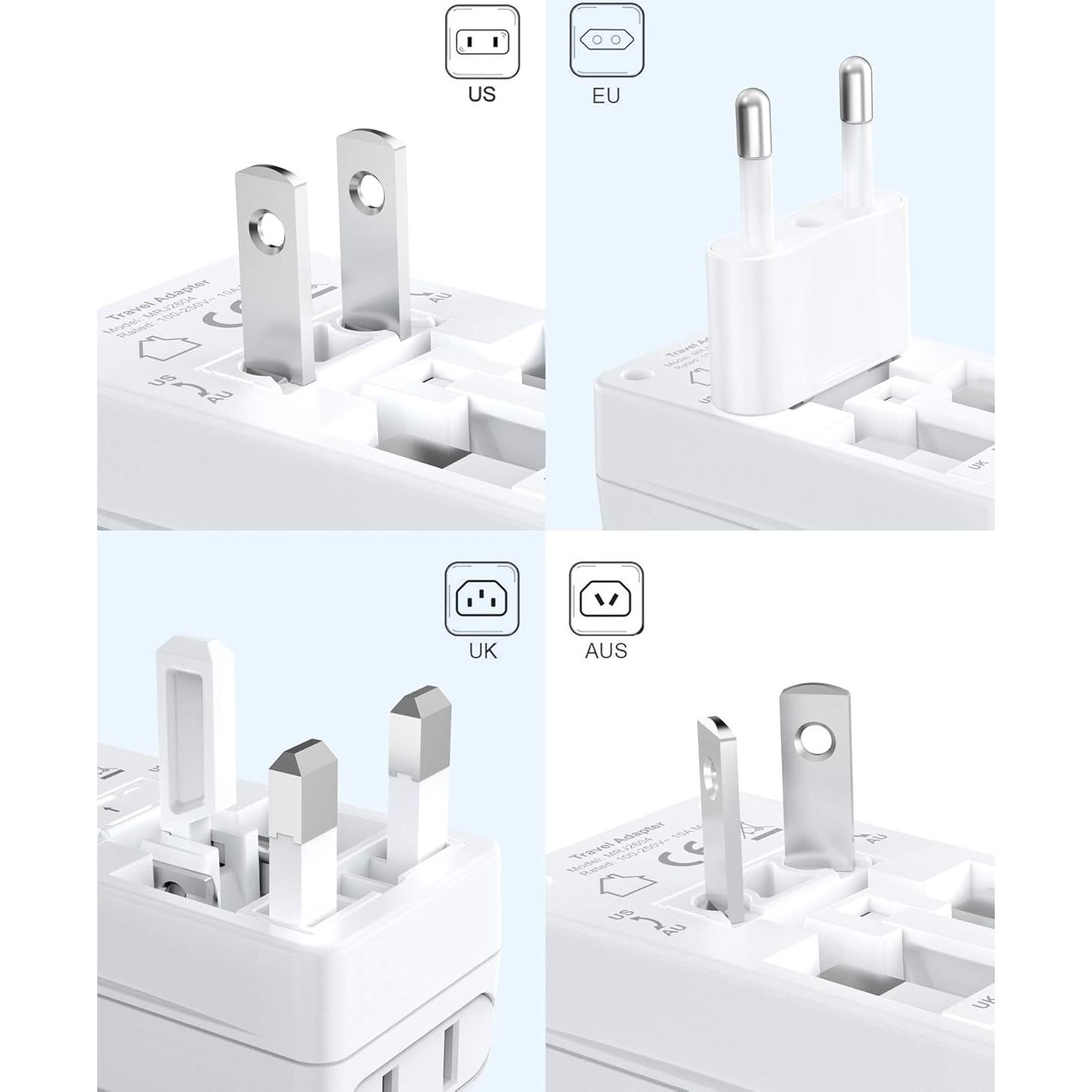 Adaptador de Enchufe de Viaje BESTEK Universal 2 Paquete