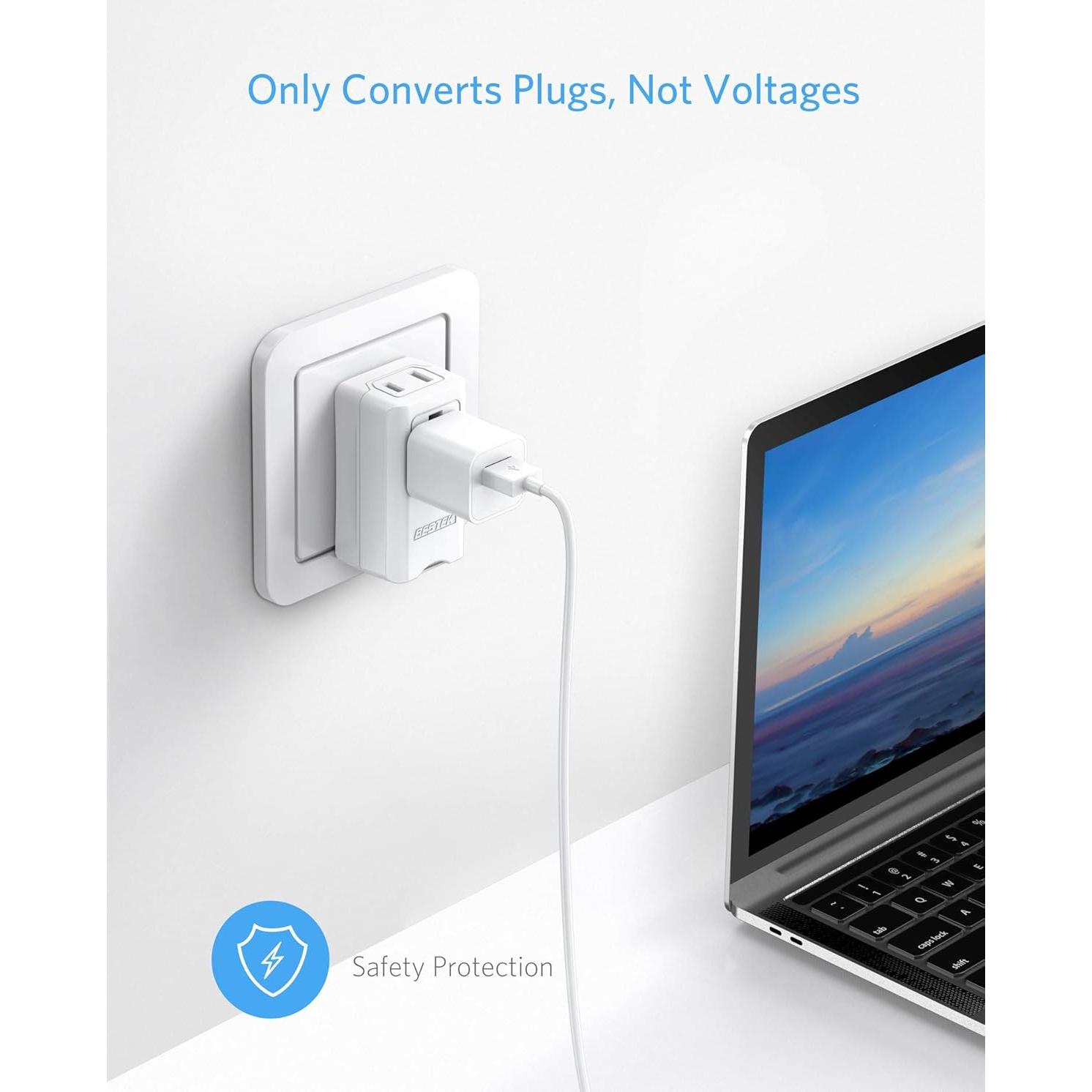 Adaptador de Enchufe de Viaje BESTEK Universal 2 Paquete