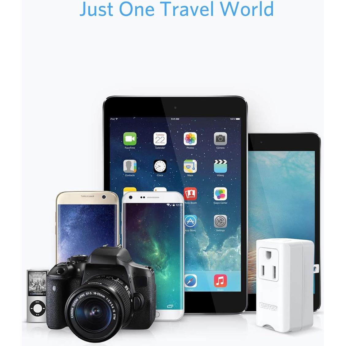 Adaptador de Enchufe de Viaje BESTEK Universal 2 Paquete