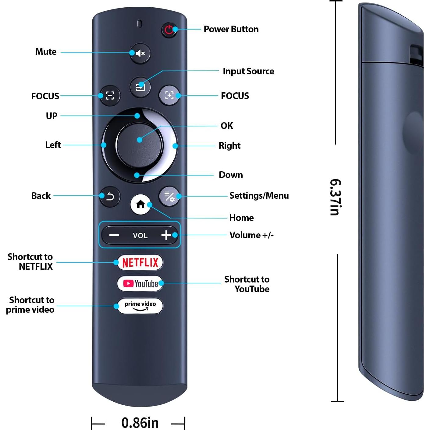 Control Remoto RETROSUN para Proyector AURZEN Boom 3 y goodee