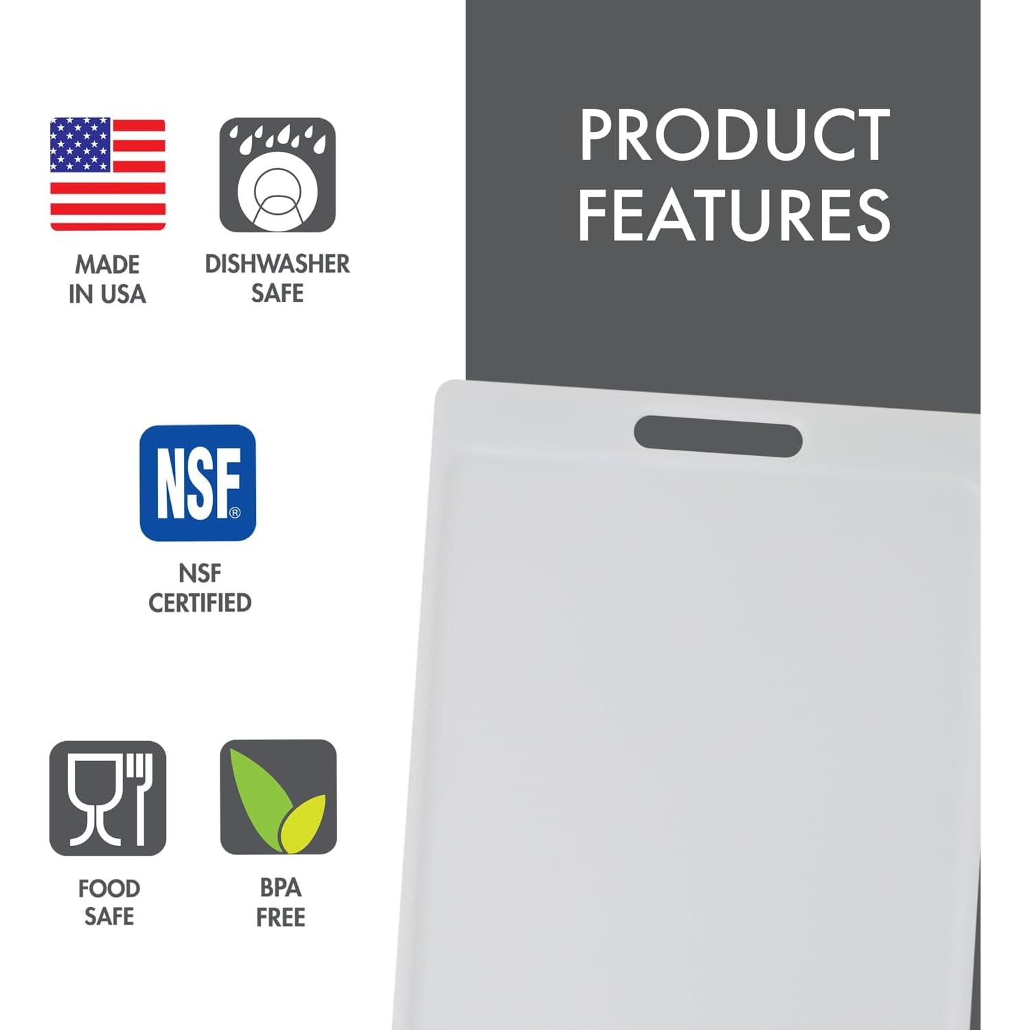 Tabla de Cortar Dexas Reversible 27.9x21.6 cm Blanca NSF