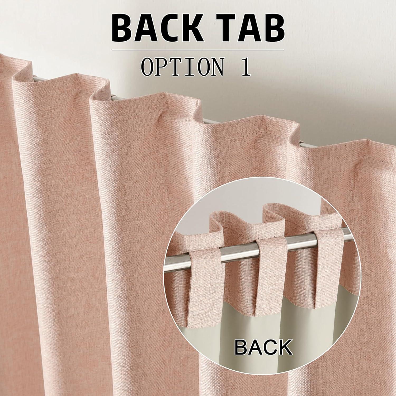 Cortinas DUALIFE Rosa Bebé Opacas 50x160 cm 2 Paneles Lino