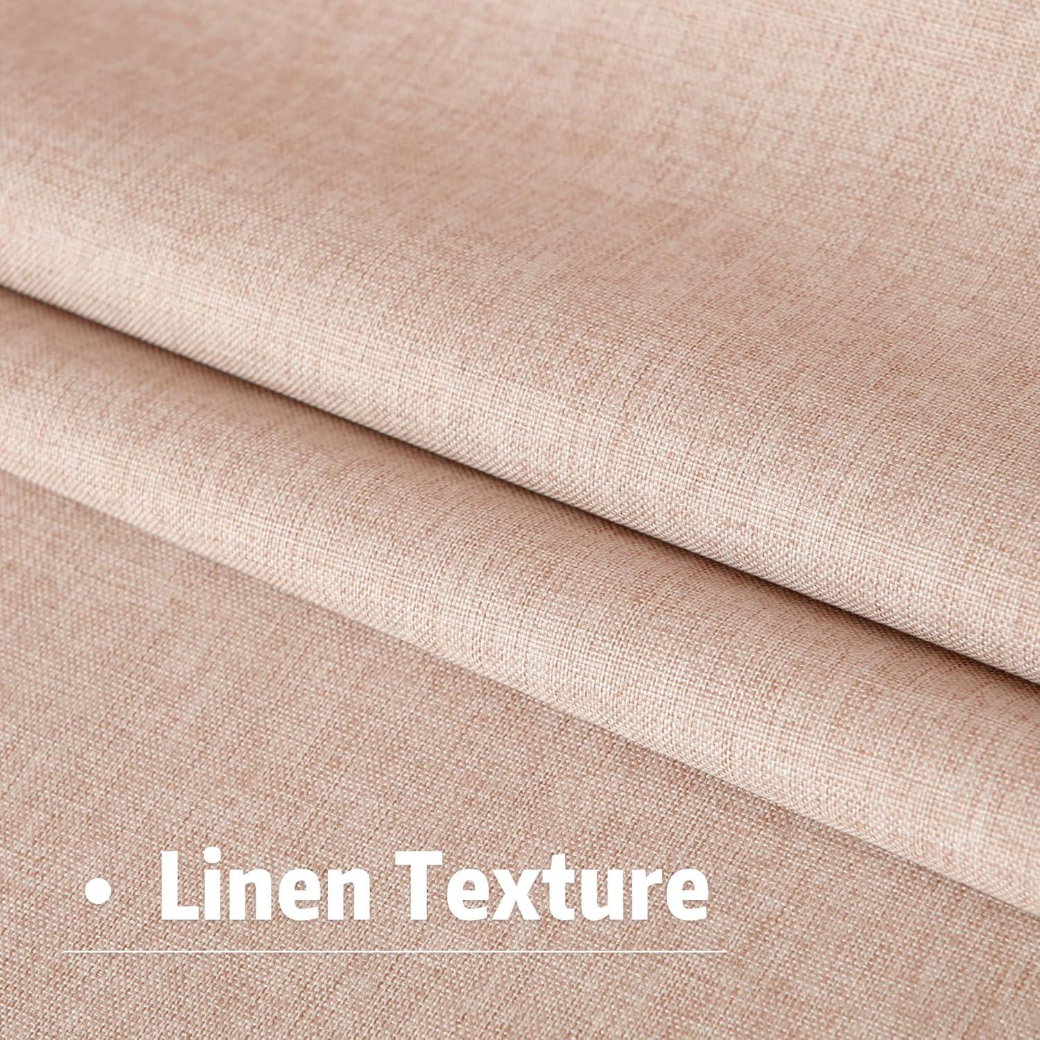 Cortinas DUALIFE Rosa Bebé Opacas 50x160 cm 2 Paneles Lino