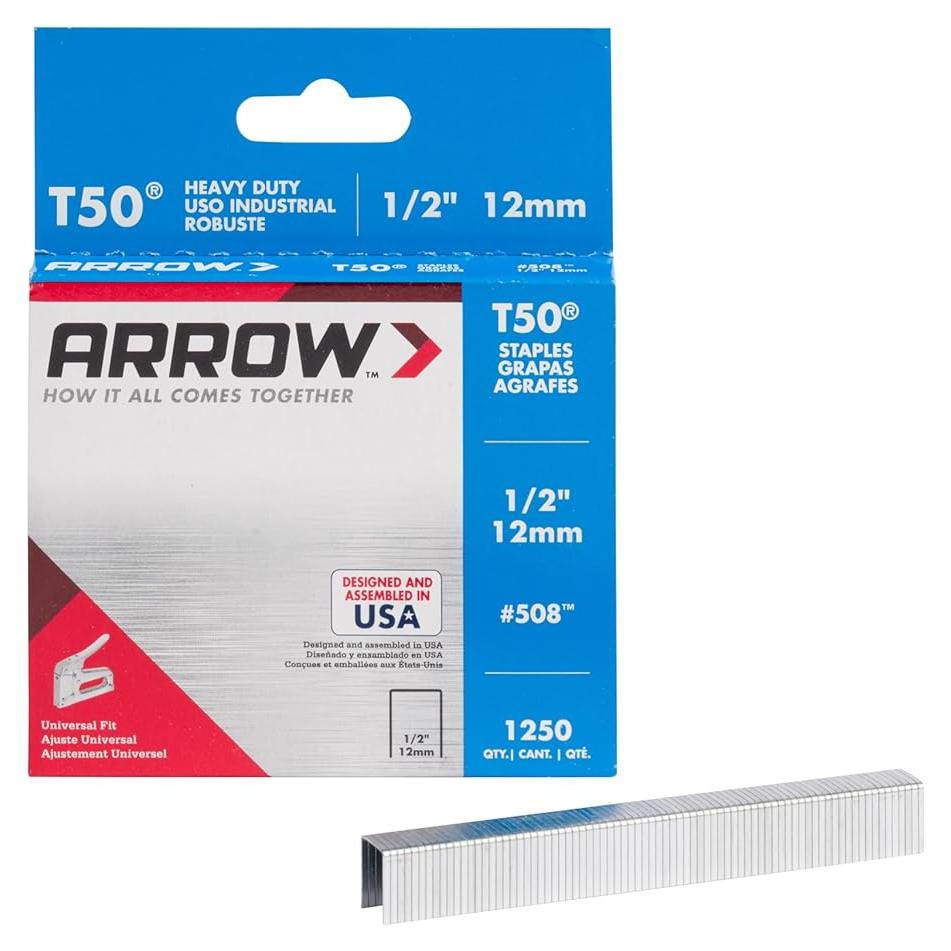 Grapas Arrow 508 T50 1/2" 1250 Unidades para Tapicería