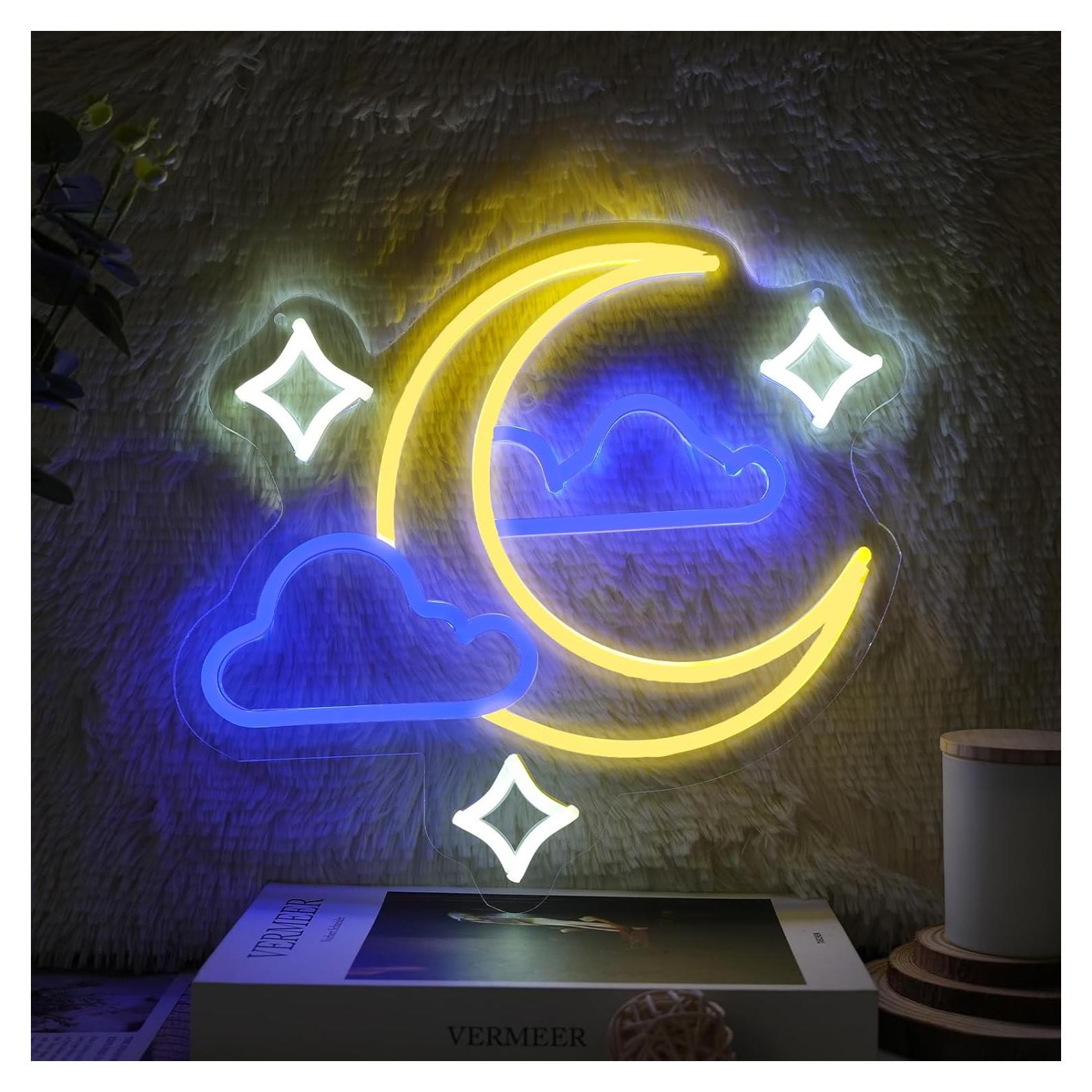 Luz de Neón LED Nube Estrella Luna DMDMBSR 35.56x33.02 cm