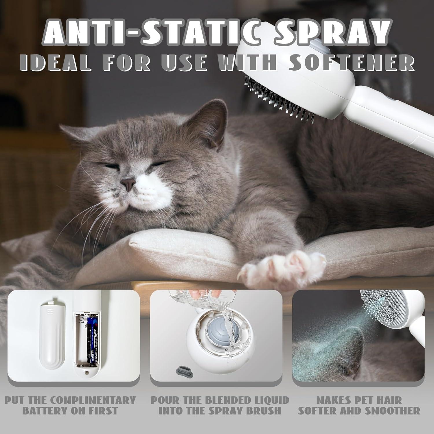 Cepillo de Vapor 2 en 1 CityinSky para Gatos y Perros - Aseo y Eliminación de Pelo