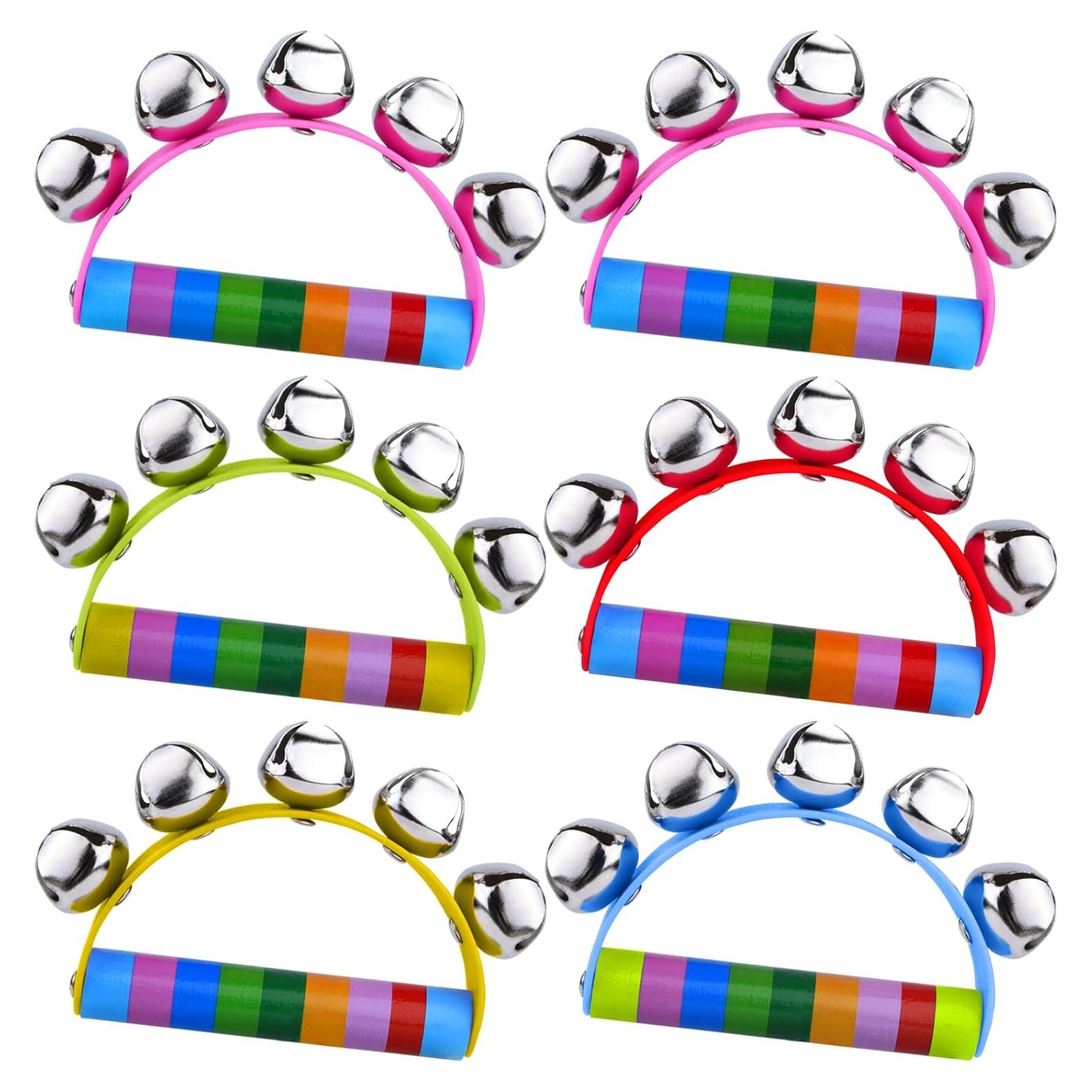 Campanas de Mano MIAHART 6 Piezas de Madera para Navidad