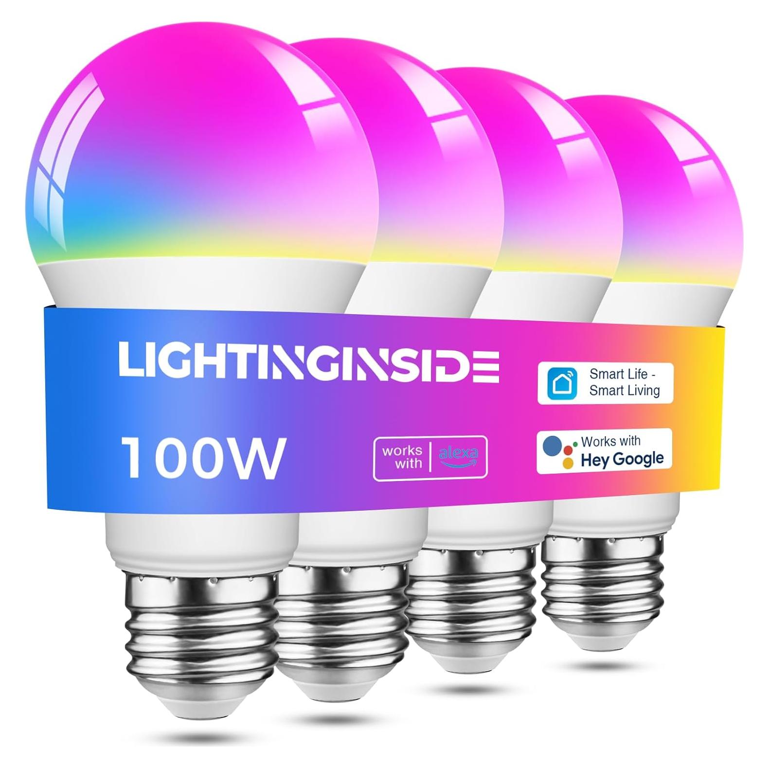 Bombillas Inteligentes WiFi 11W 1350LM E26 RGB 4Pcs