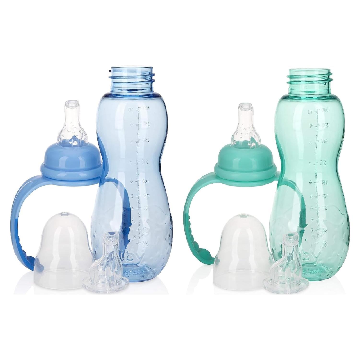 Botella Nuby Crece Conmigo 295ml Azul Verde Sin Derrames