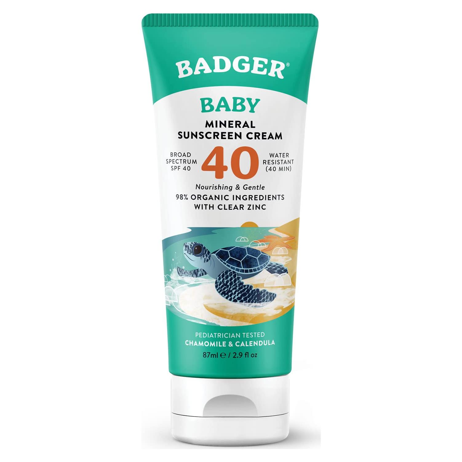 Crema Solar Mineral Badger SPF 40 para Bebés 85.5 ml