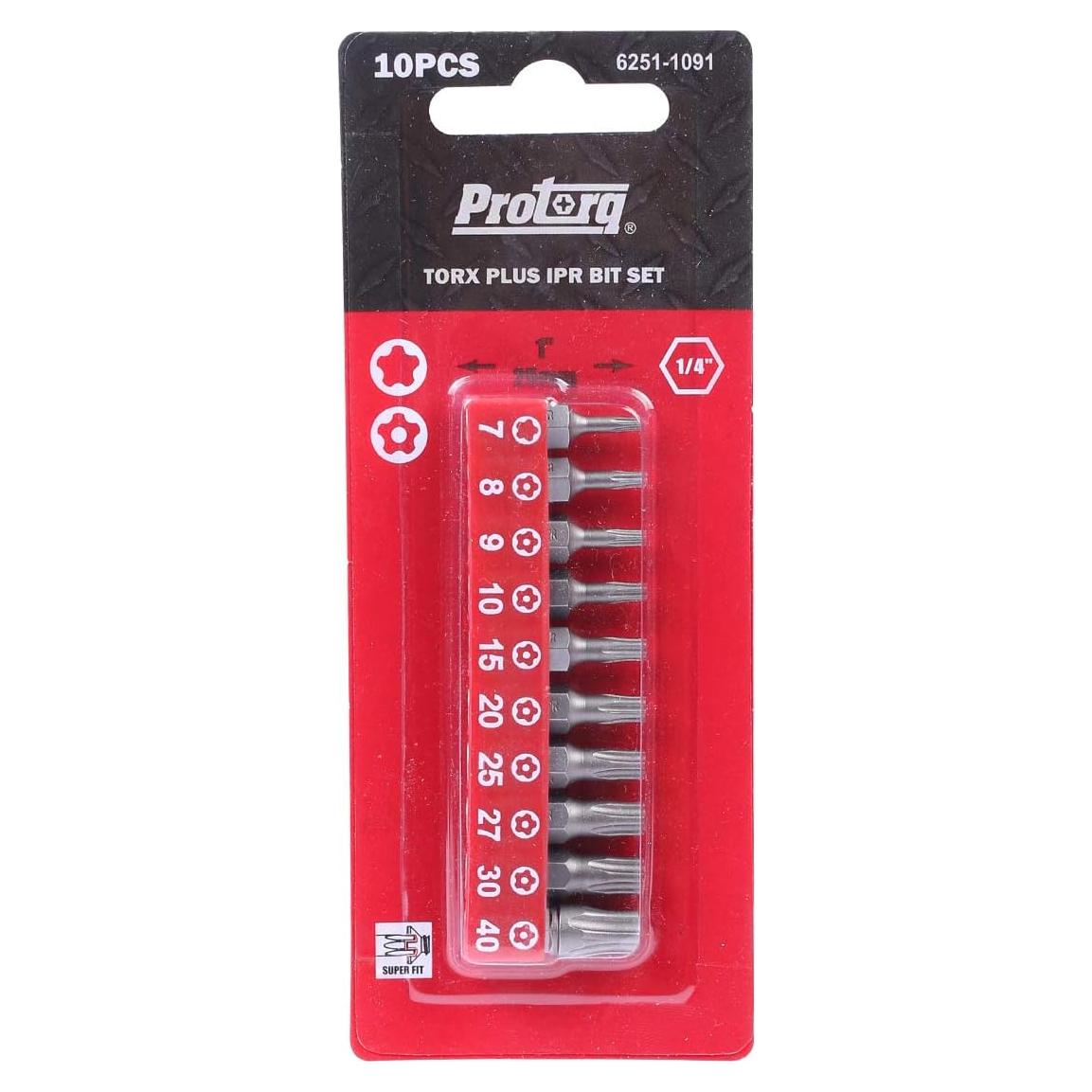 Puntas de Seguridad Torx Plus Protorq 25mm 10 Piezas Acero S2