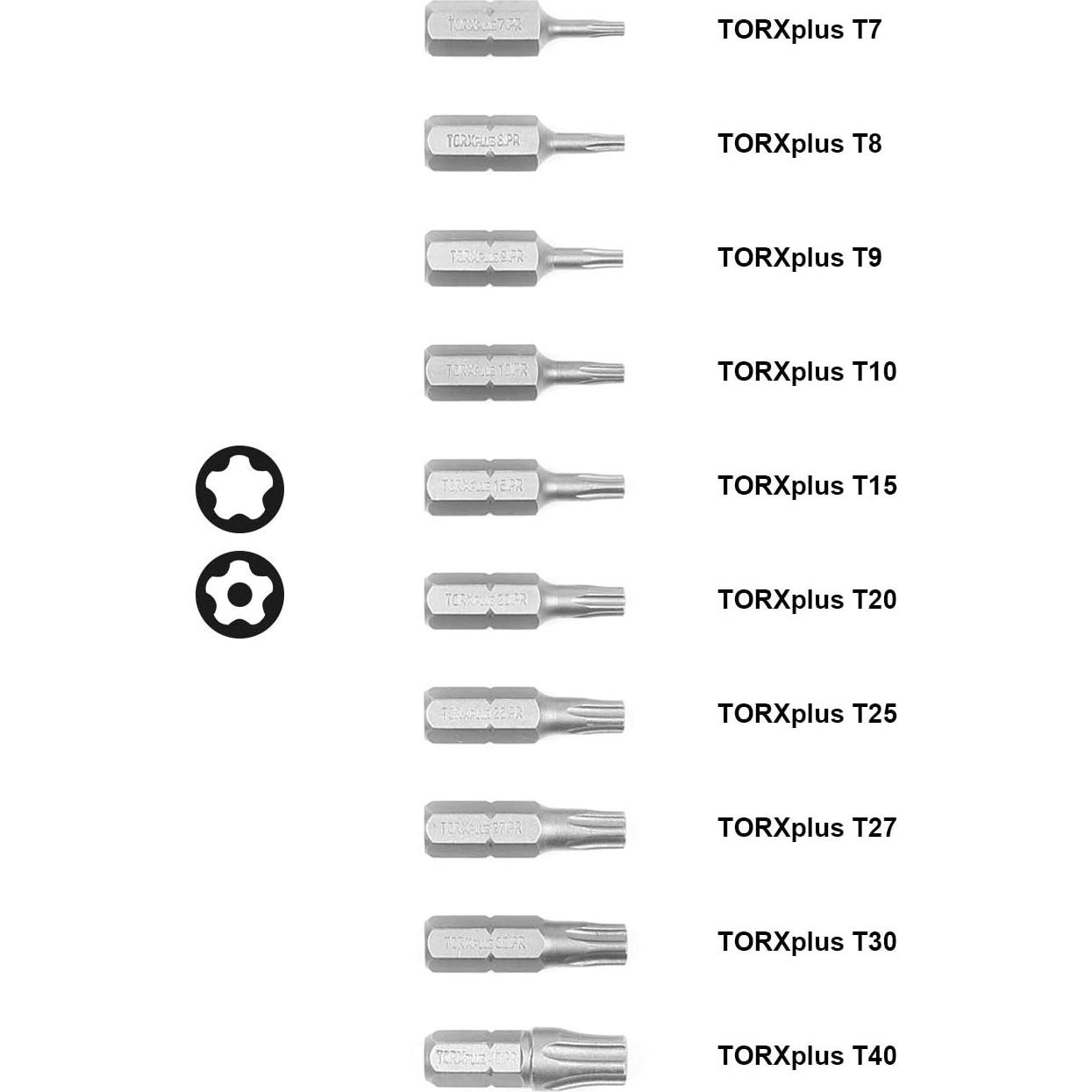 Puntas de Seguridad Torx Plus Protorq 25mm 10 Piezas Acero S2