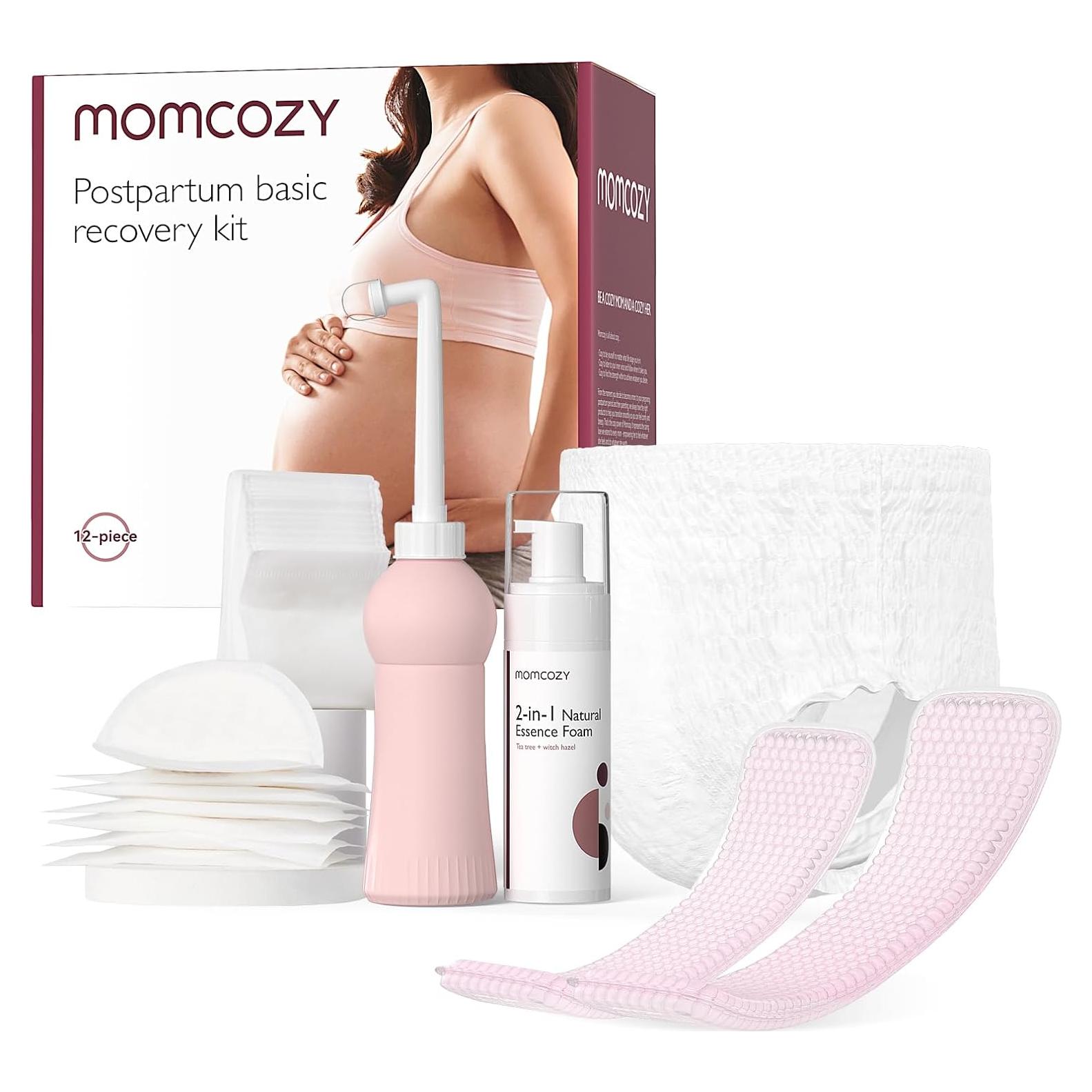 Kit Postparto Esenciales Momcozy 12 Piezas - Ropa Interior, Almohadillas
