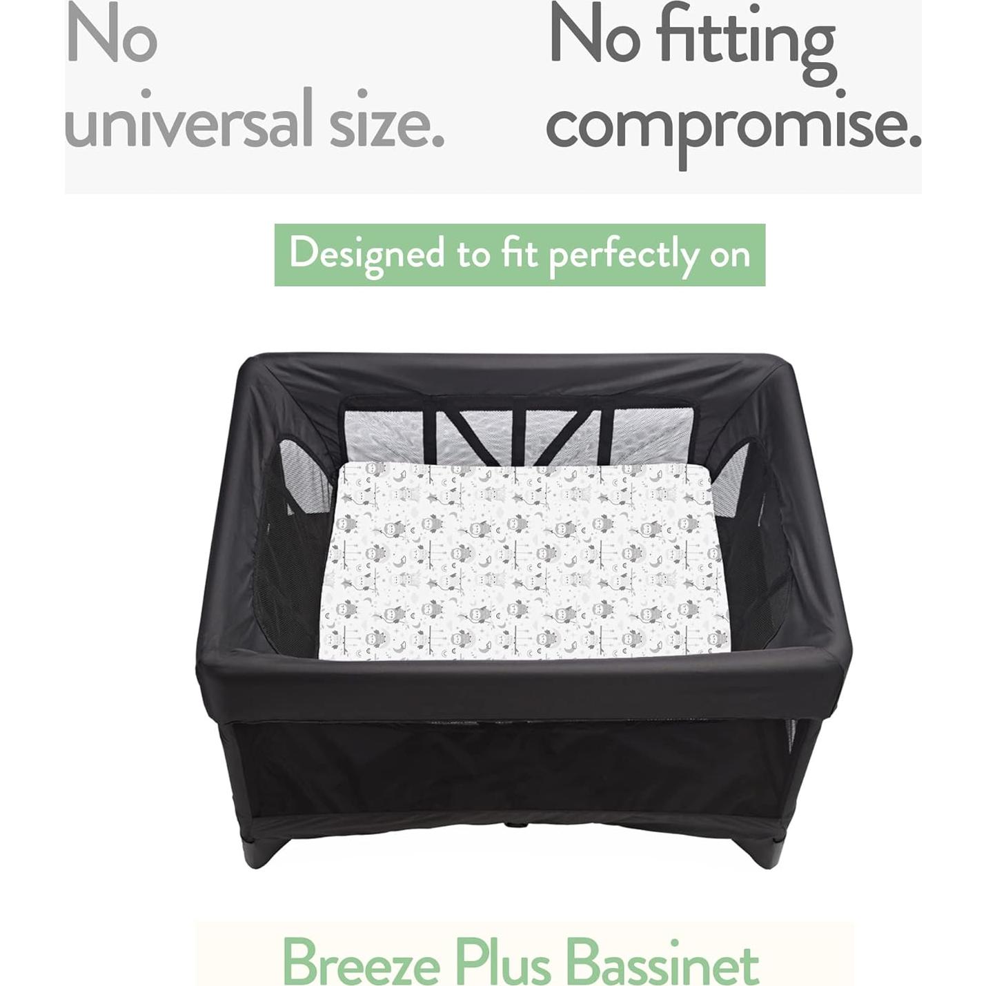 Sábanas Ajustadas para Cuna 4moms Breeze Plus - 100% Algodón